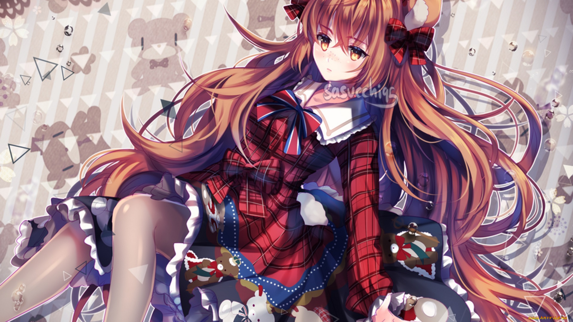 аниме, животные, , существа, девушка