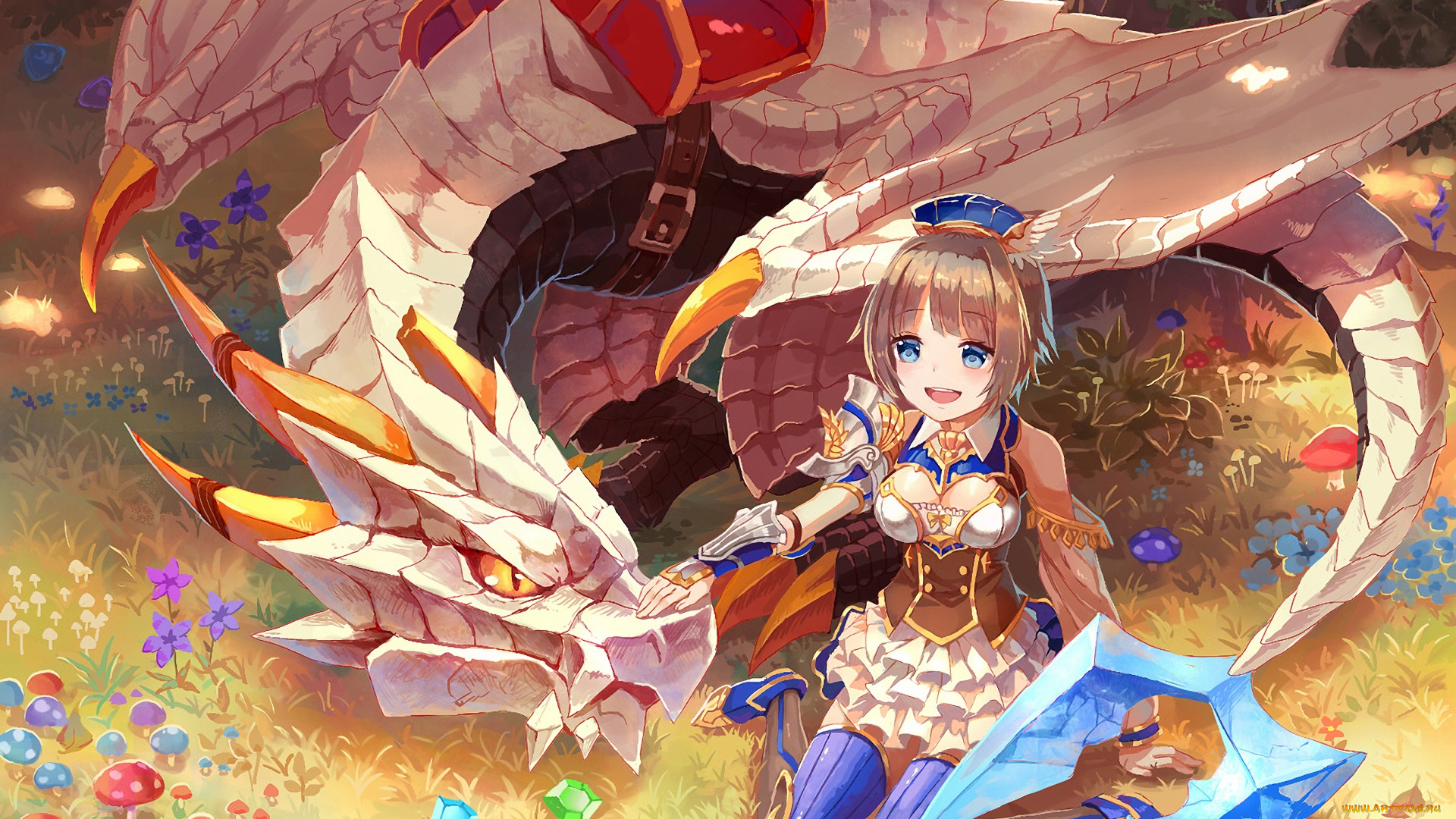 аниме, животные, , существа, девушка