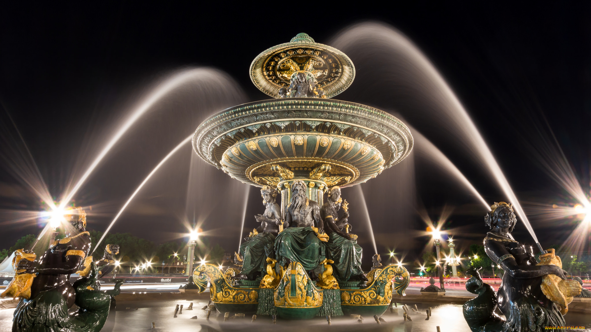fontaine, place, de, la, concorde, города, -, фонтаны, фонтан