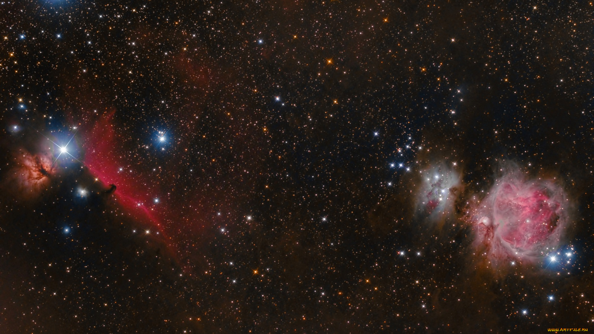 космос, галактики, туманности, звезды, конская, голова