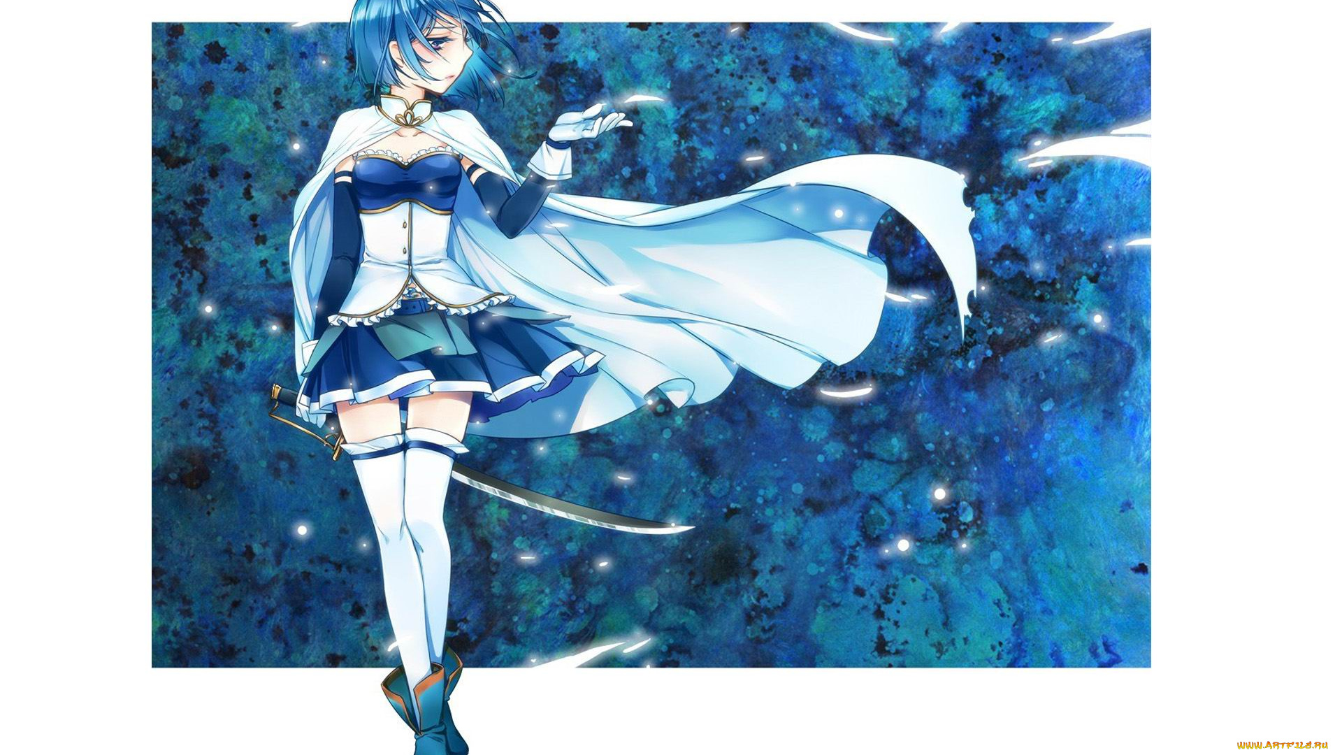 magic, girl, small, round, аниме, mahou, shoujo, madoka, magika, фон, взгляд, девушка