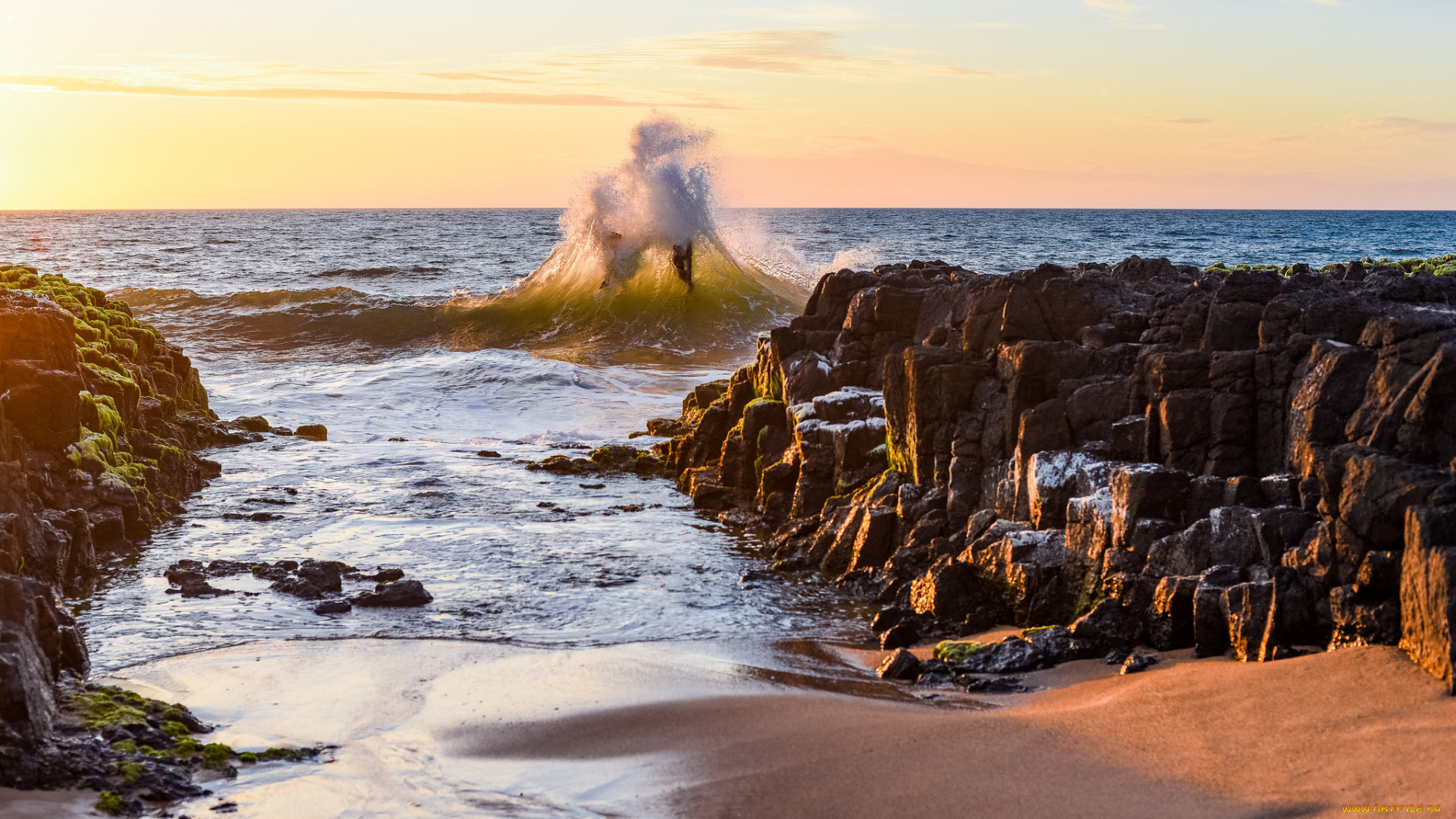 природа, побережье, простор