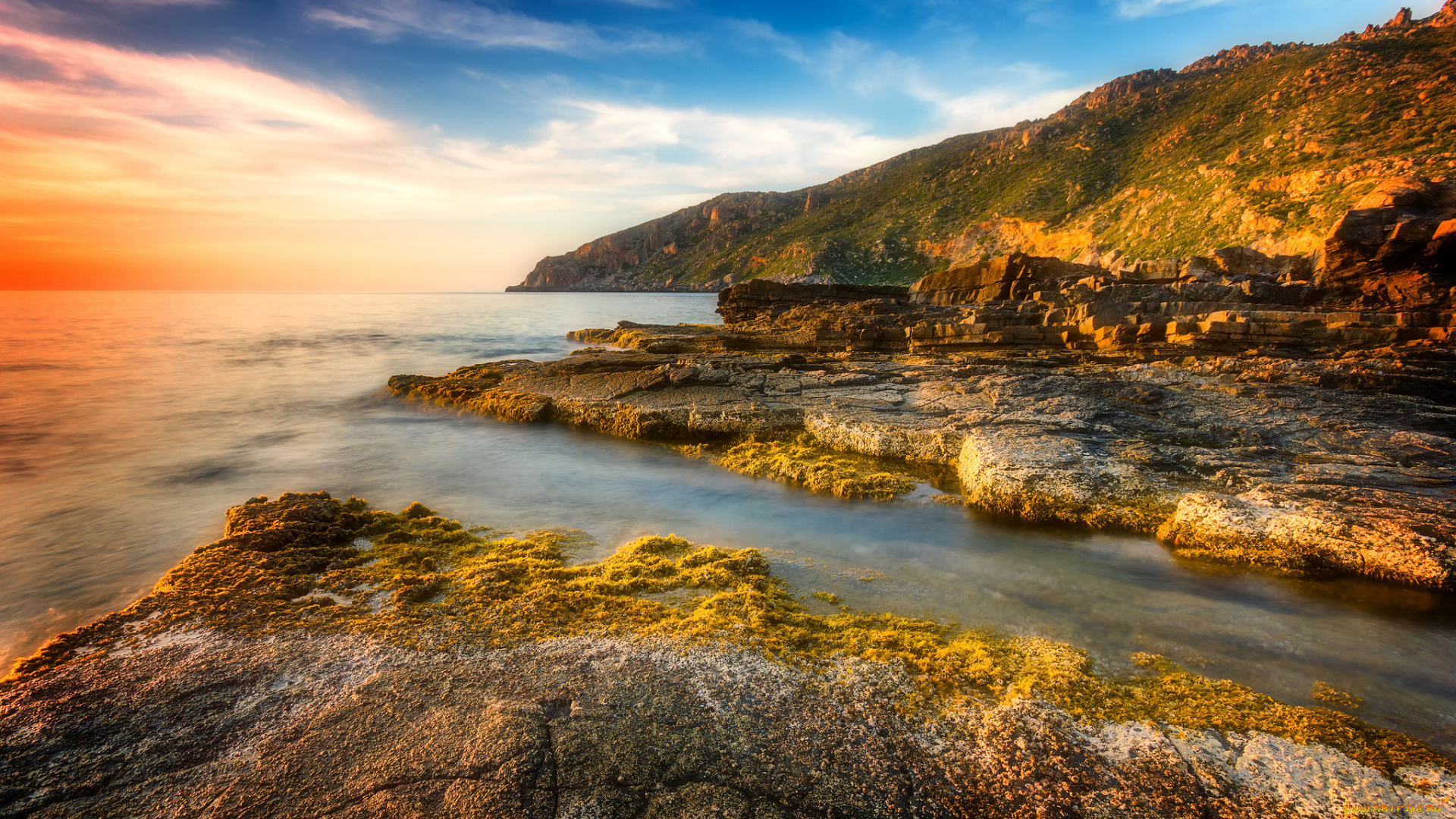 природа, побережье, простор