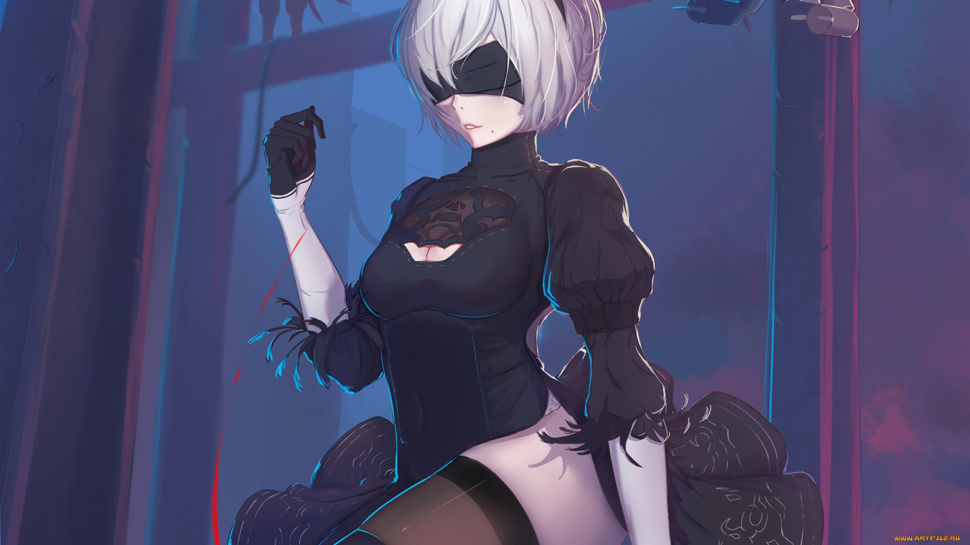 видео, игры, nier, , automata, девушка