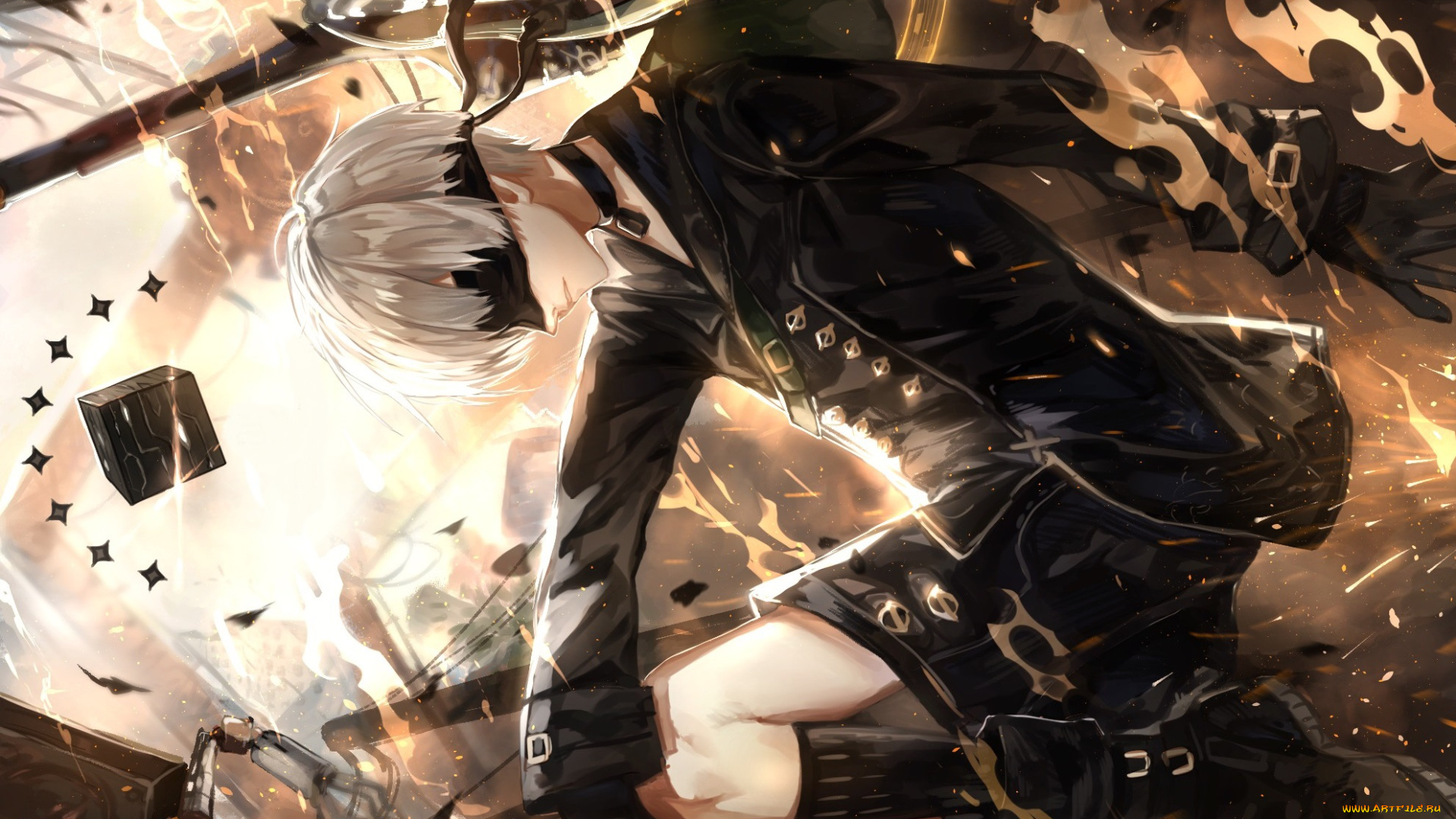 видео, игры, nier, , automata, девушка