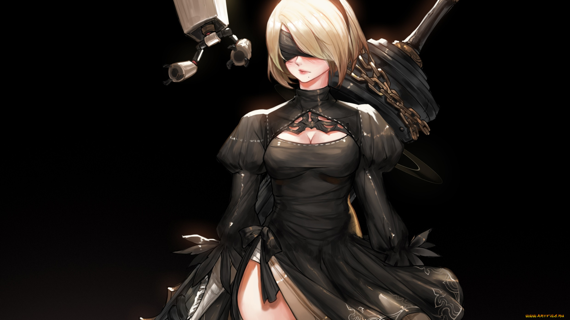 видео, игры, nier, , automata, девушка