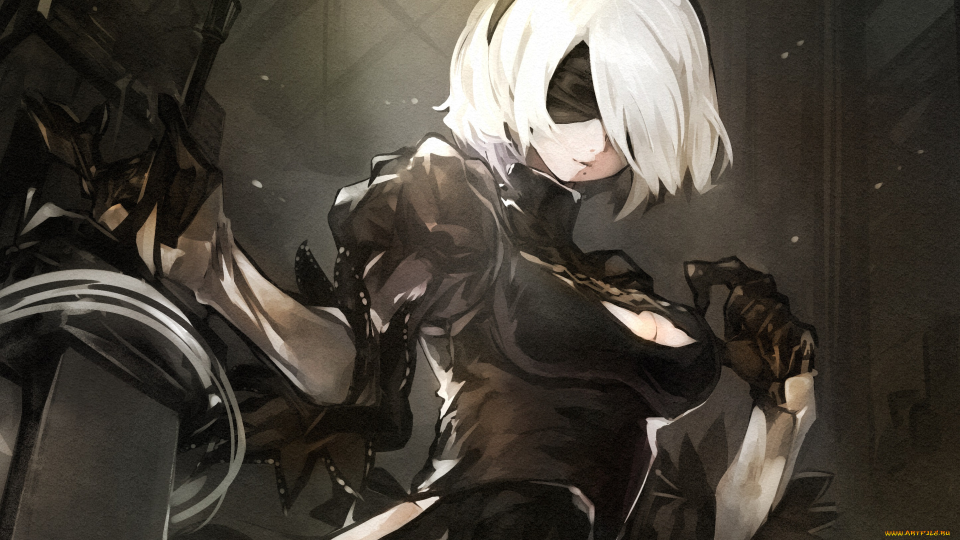 видео, игры, nier, , automata, девушка