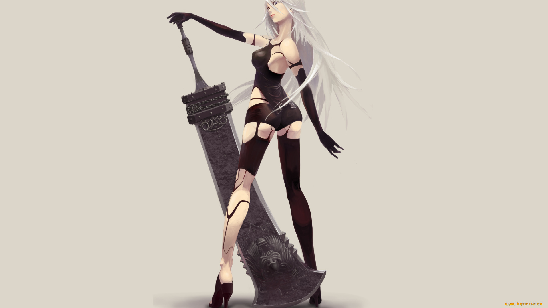 видео, игры, nier, , automata, девушка