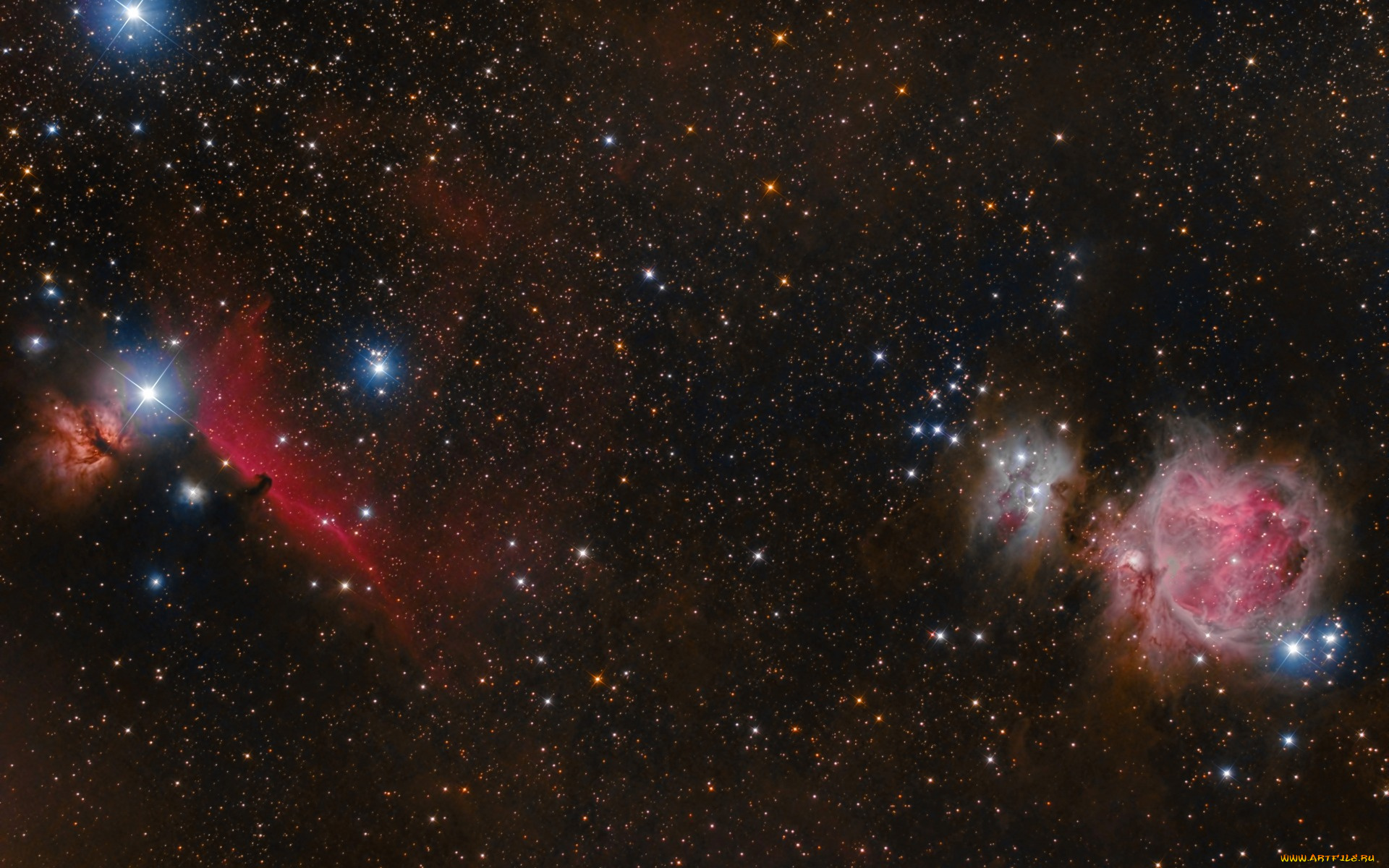 космос, галактики, туманности, звезды, конская, голова