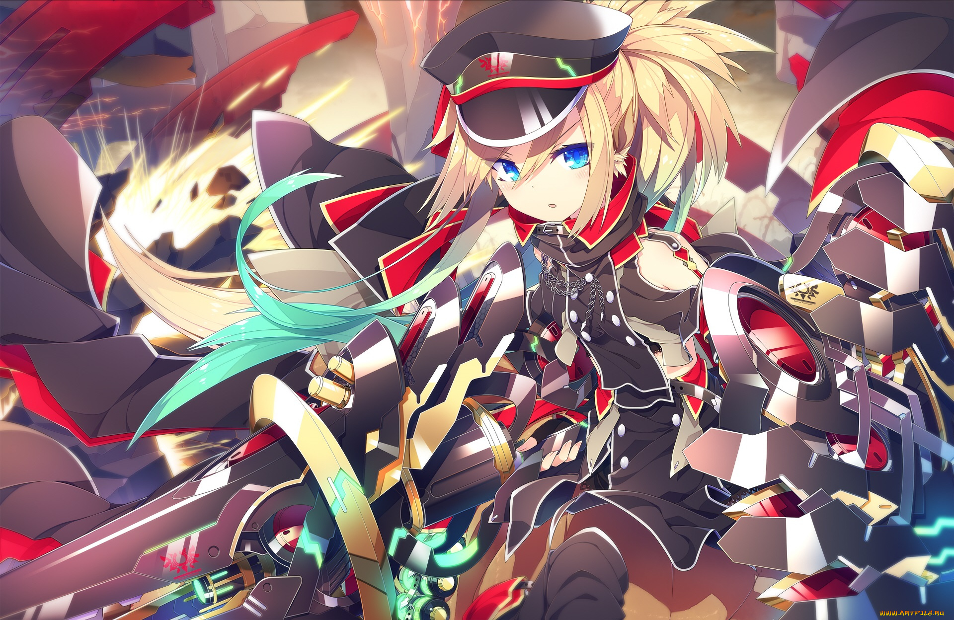 аниме, оружие, , техника, , технологии, девушка