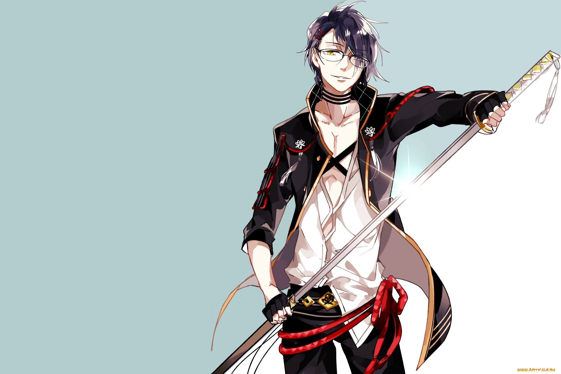 аниме, touken, ranbu, парень