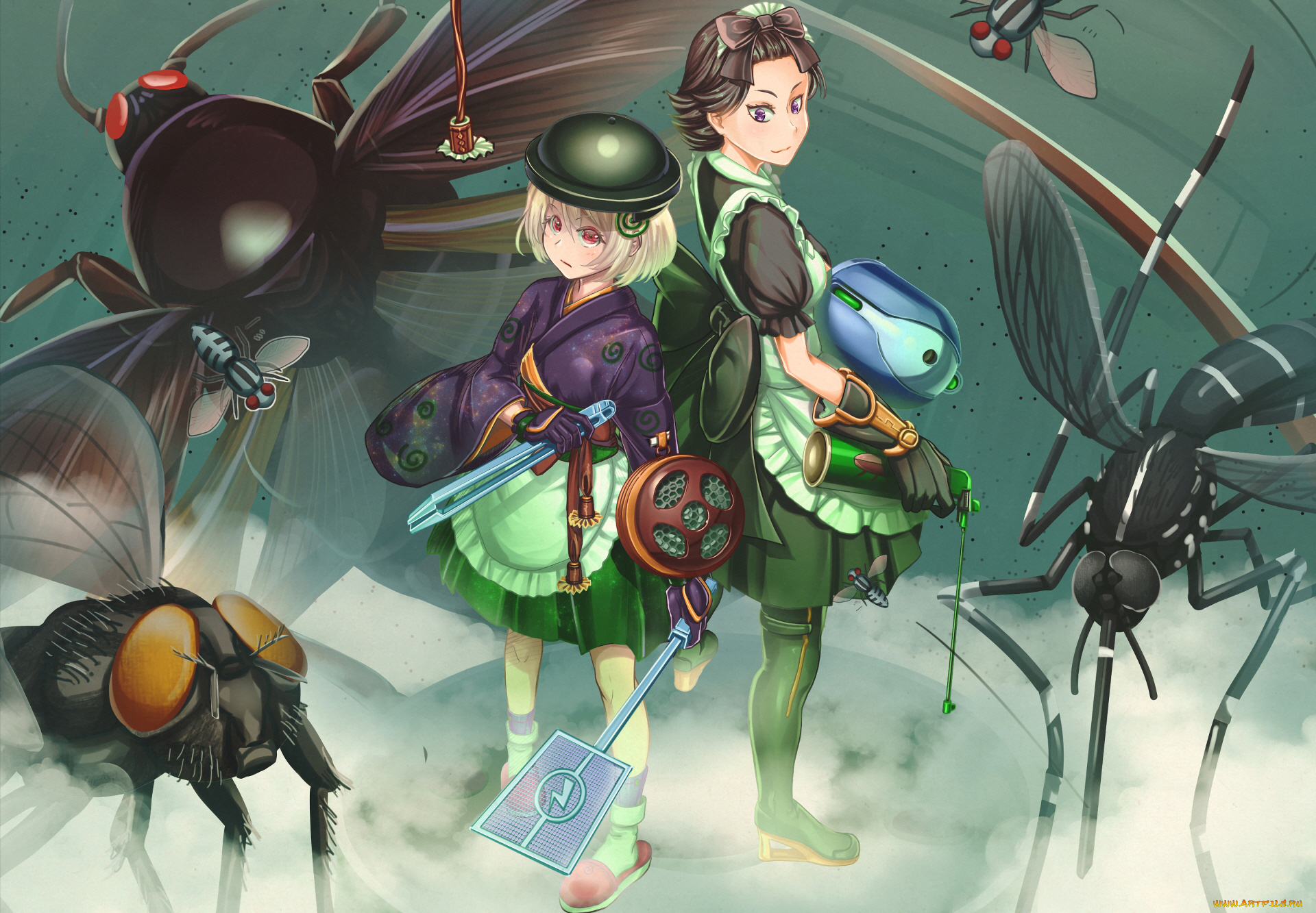 аниме, животные, , существа, девушки