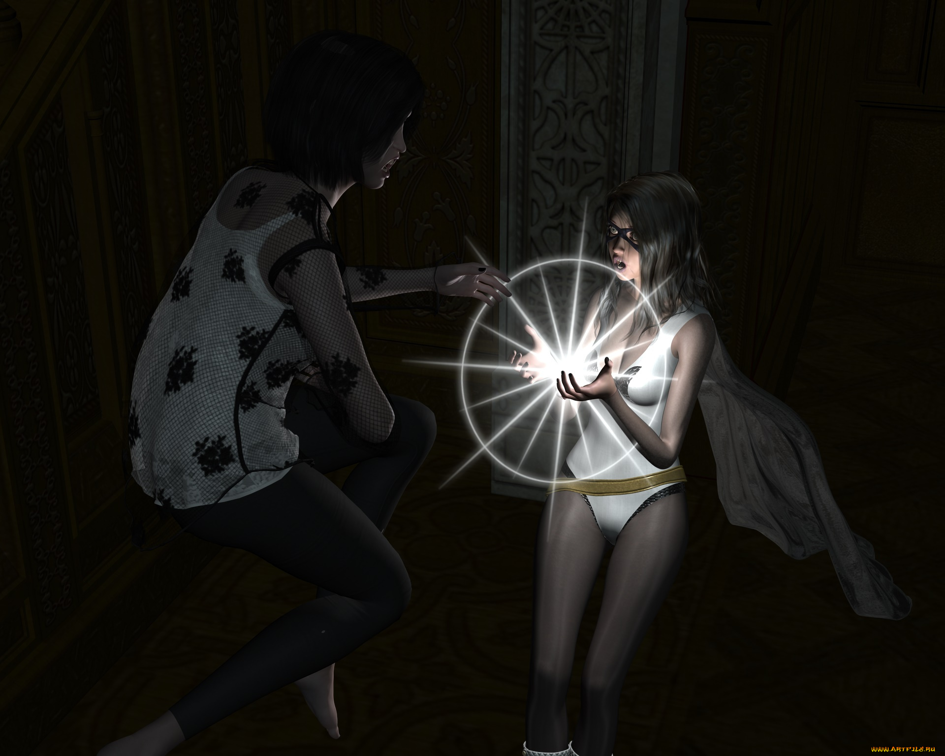 3д, графика, фантазия, , fantasy, фон, взгляд, девушка