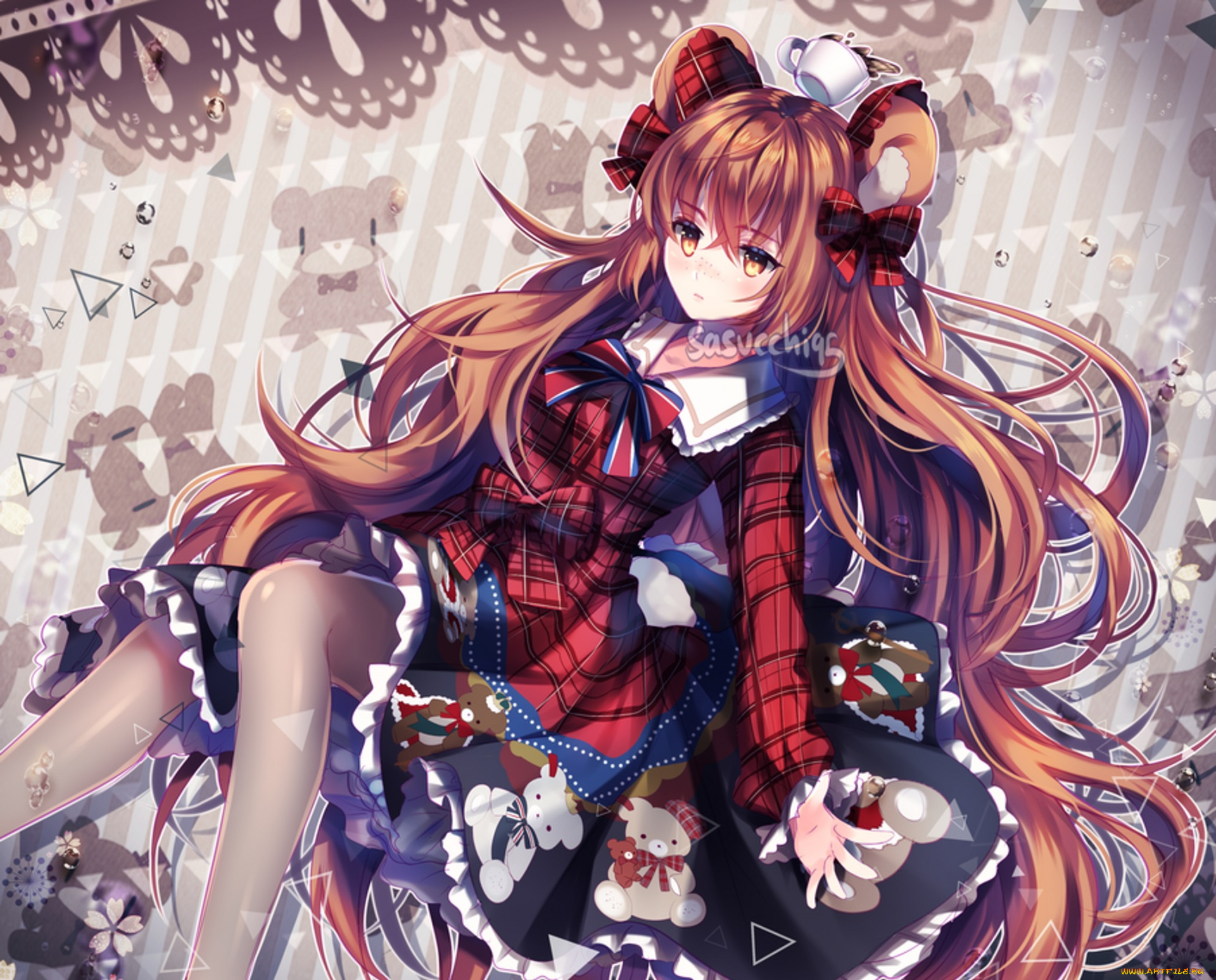 аниме, животные, , существа, девушка