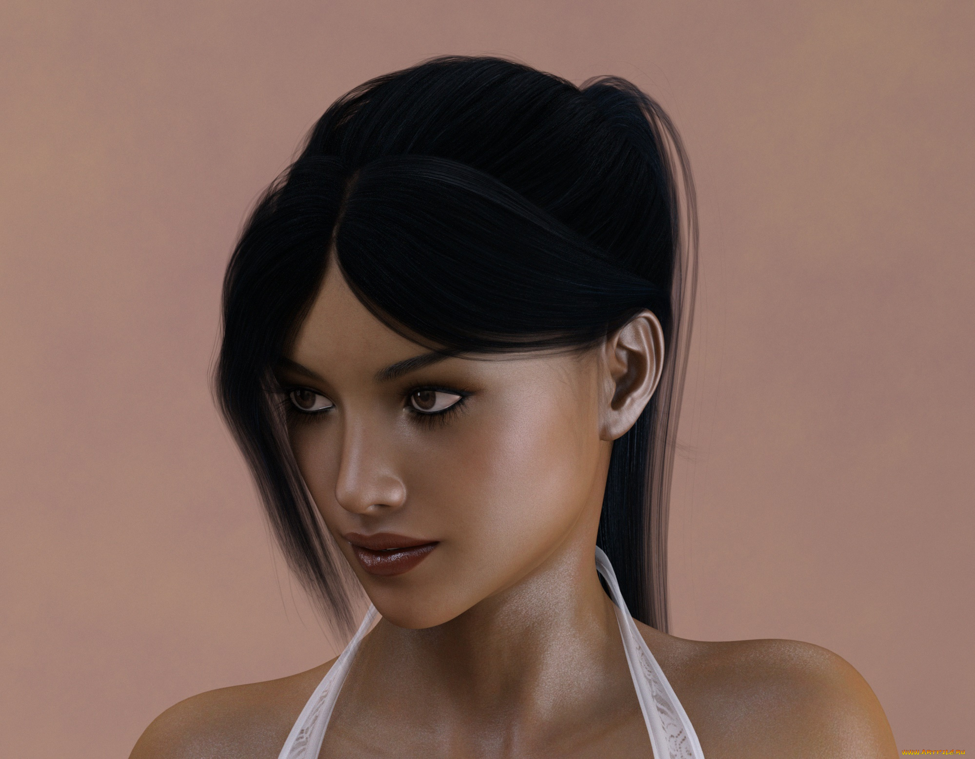 3д, графика, портрет, , portraits, взгляд, девушка, фон