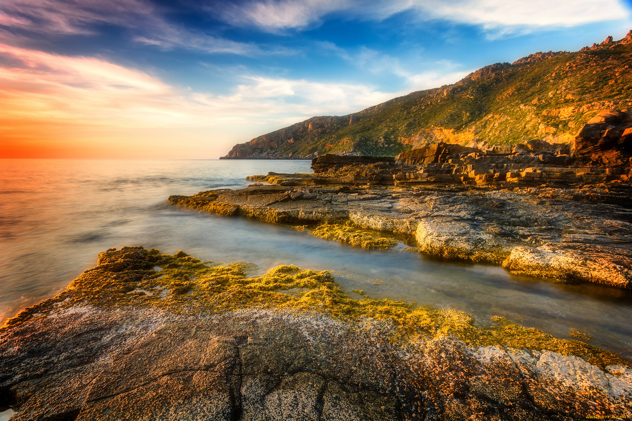 природа, побережье, простор