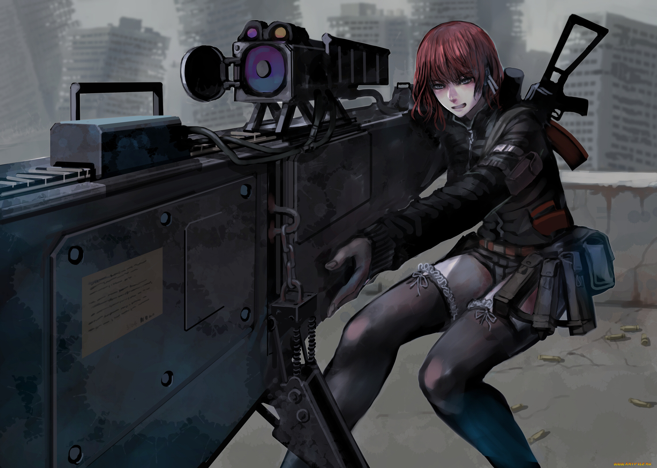 аниме, оружие, , техника, , технологии, девушка