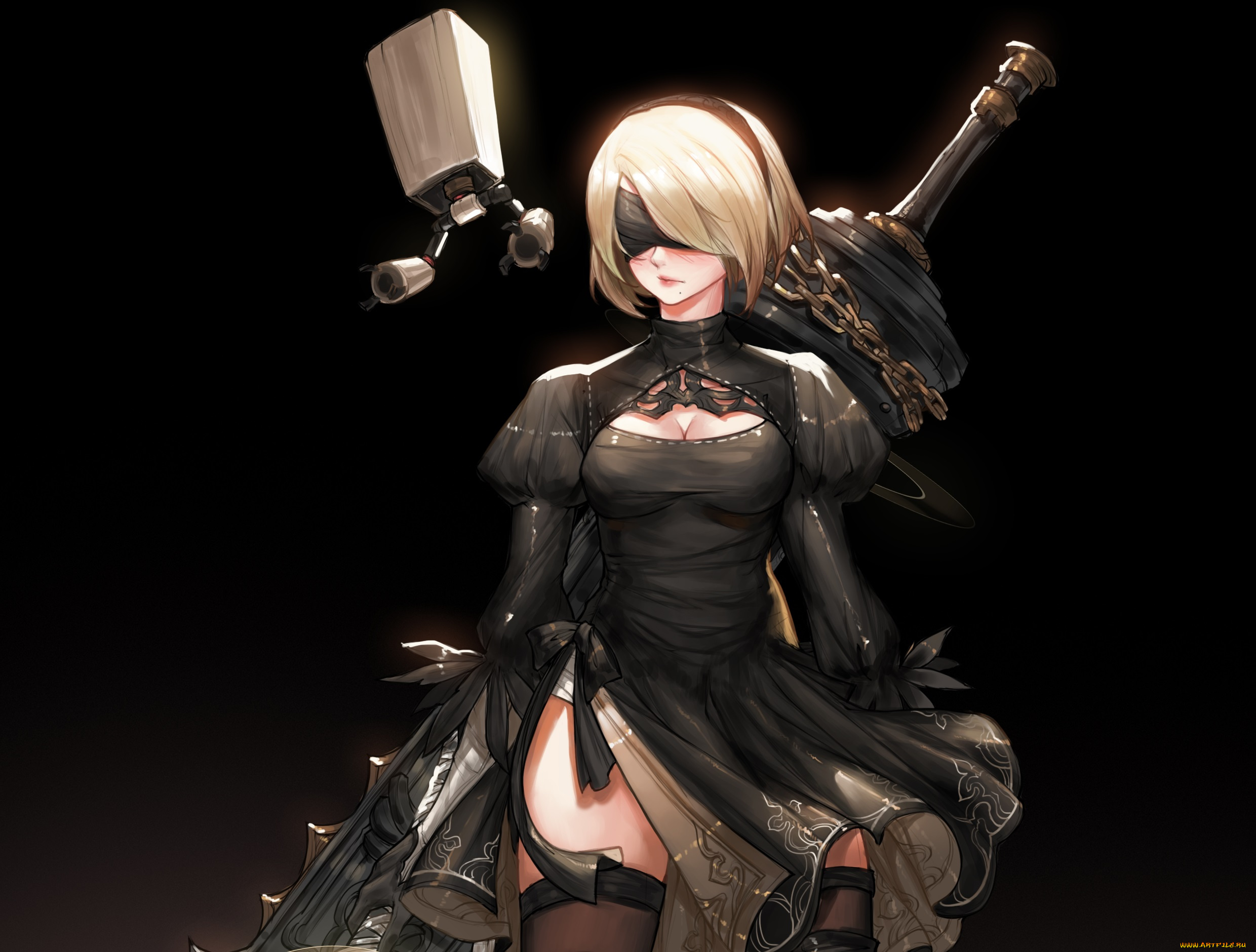 видео, игры, nier, , automata, девушка