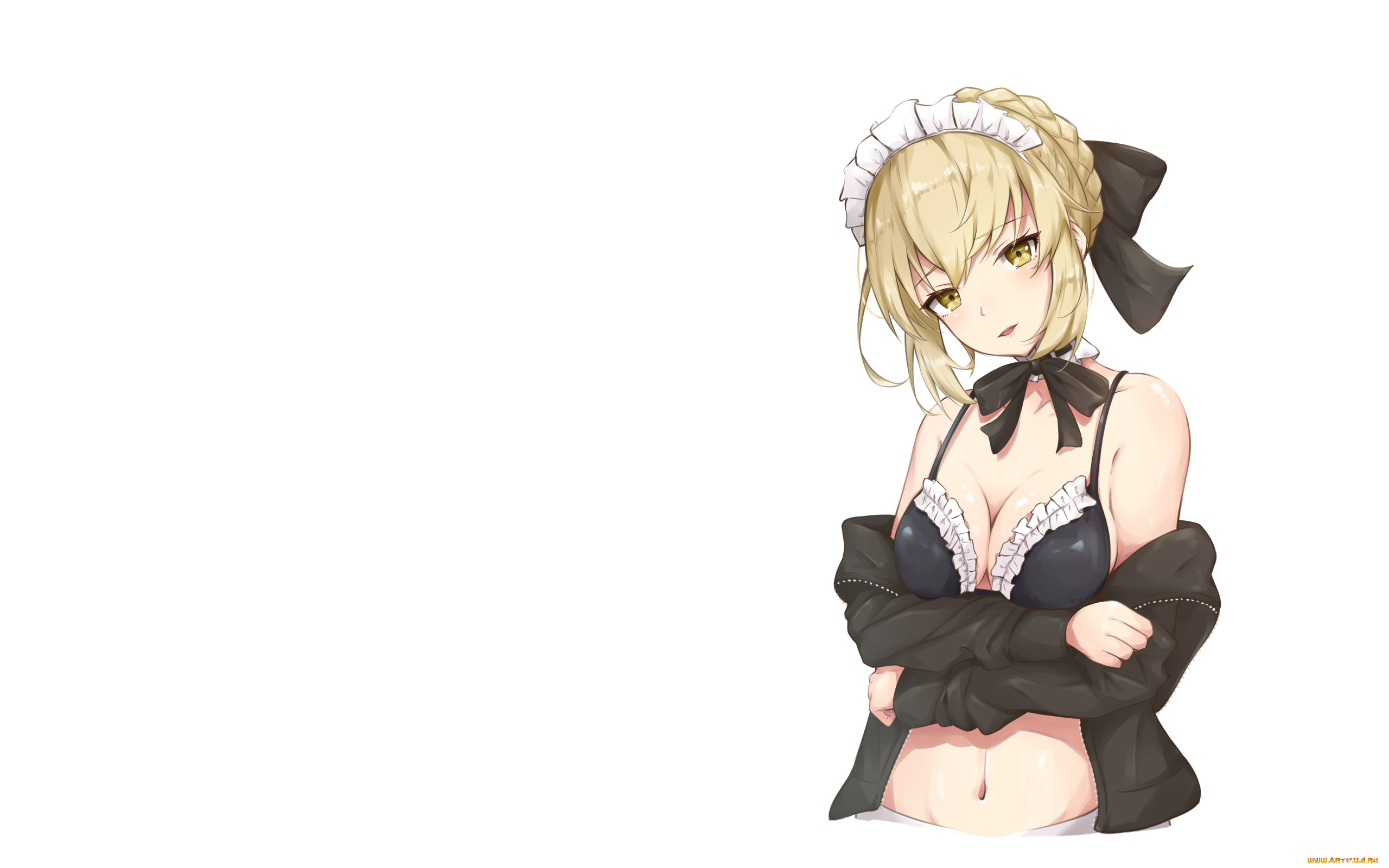 аниме, fate, stay, night, девушка, фон, взгляд