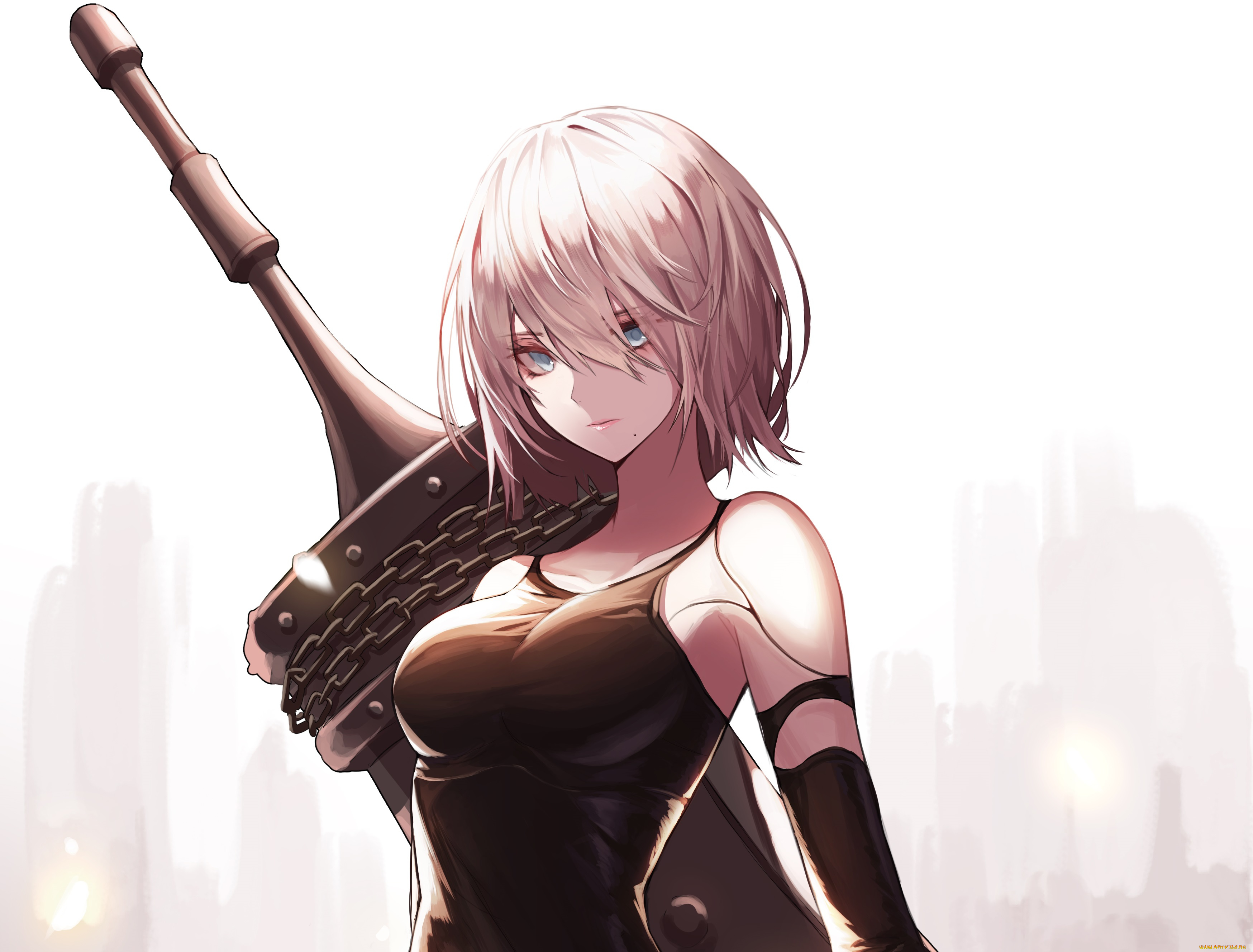 видео, игры, nier, , automata, девушка