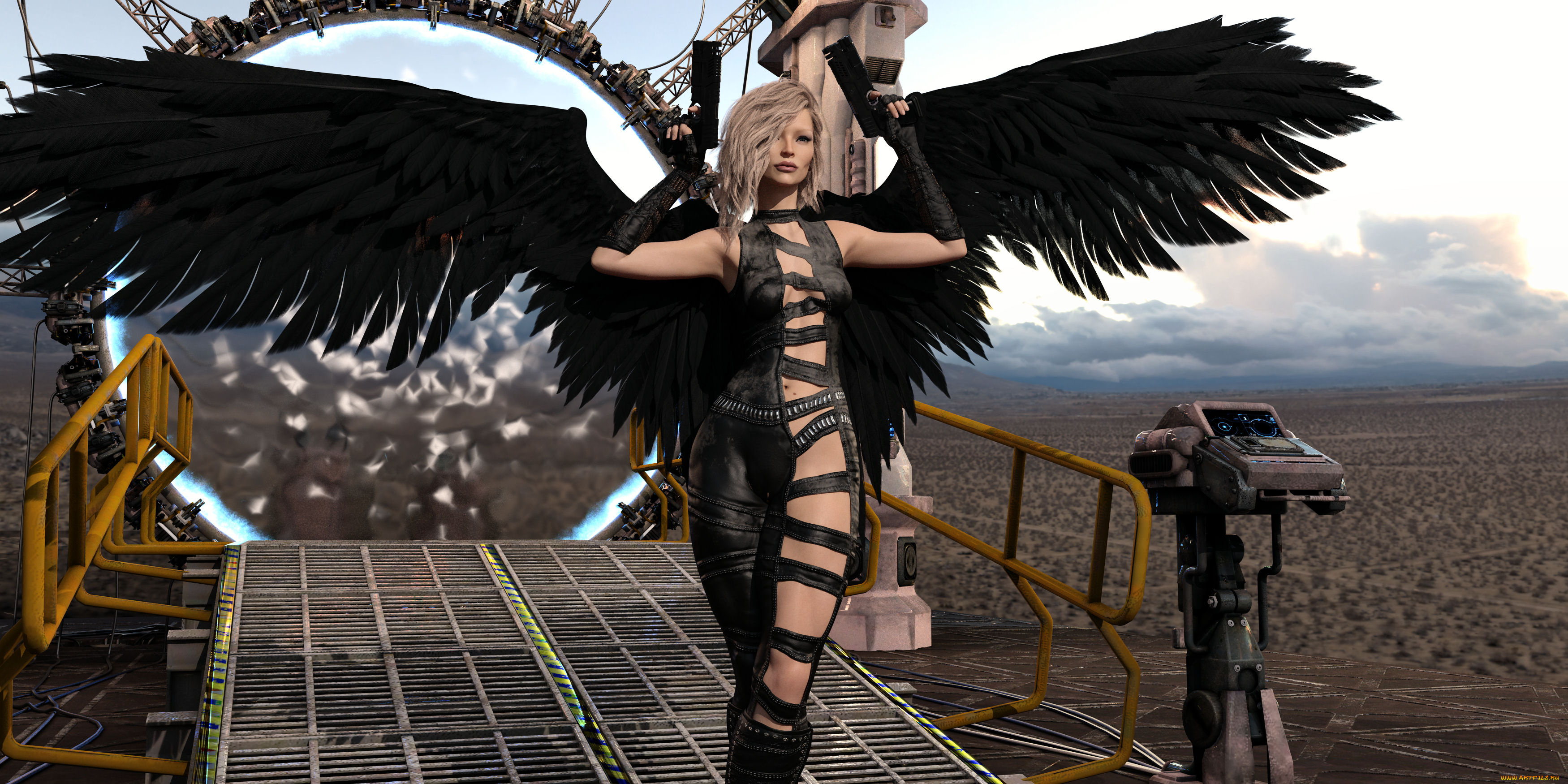 3д, графика, ангел, , angel, взгляд, девушка, фон