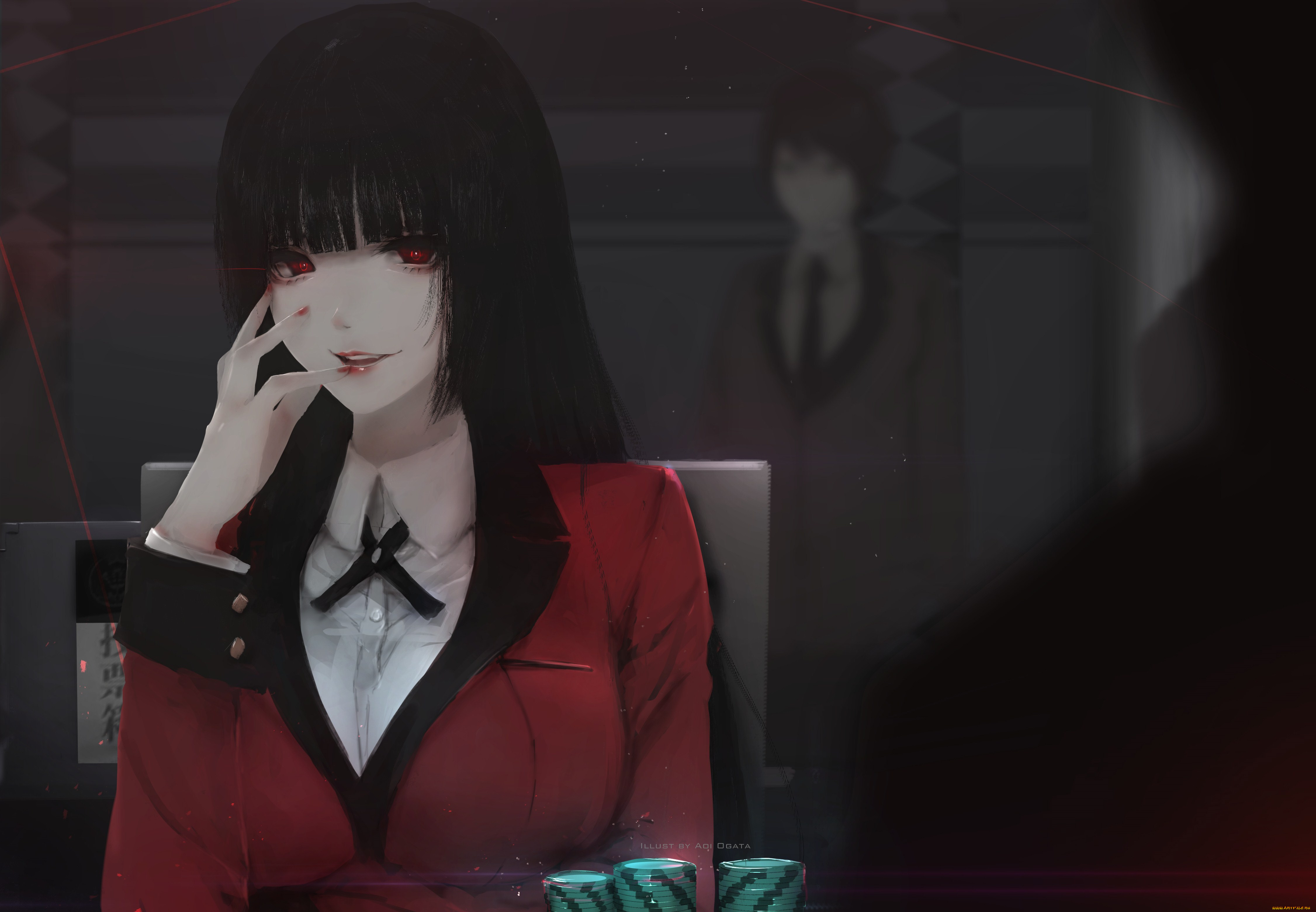 аниме, kakegurui, девушка