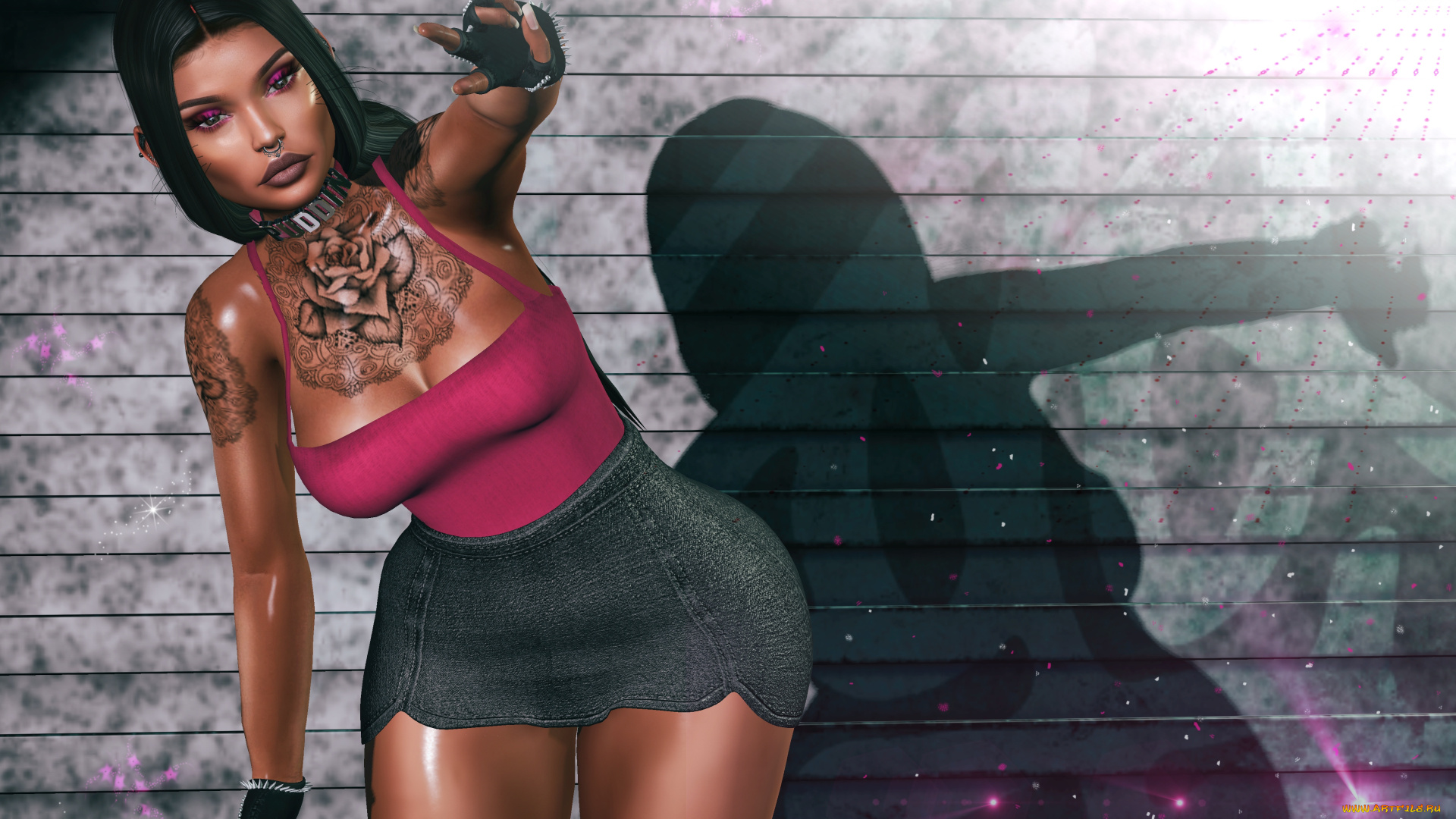 3d, девушка, 3д, графика, люди, , people, тату, девушка, секси
