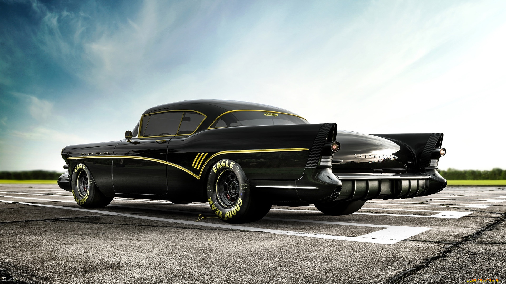 buick, roadmaster, автомобили, buick, суперкары, взлетно-посадочная, полоса, тюнинг, ретро, американские, roadmaster, черный