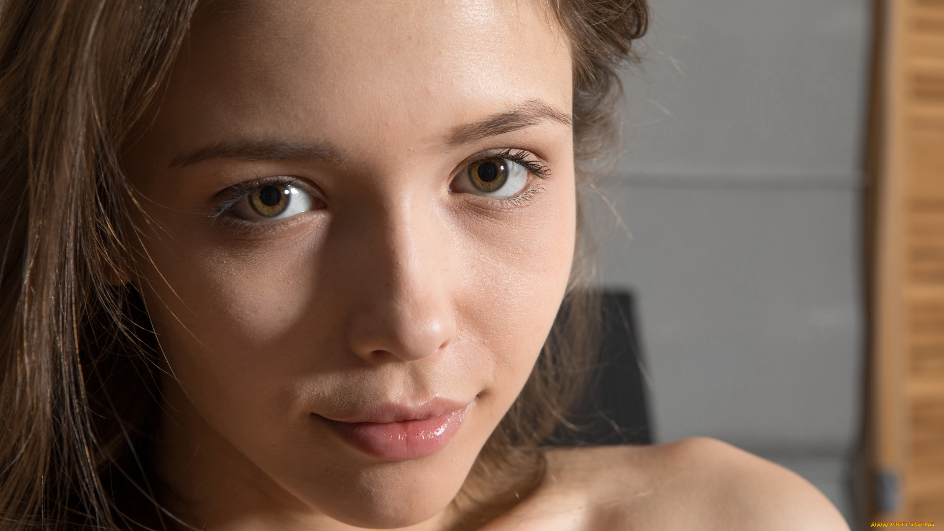 девушки, mila, azul, взгляд, девушка, фон