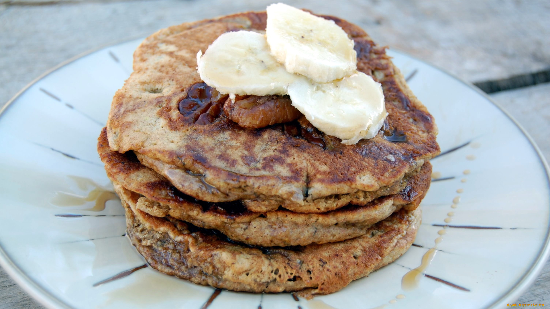 еда, блины, , оладьи, банан, оладьи