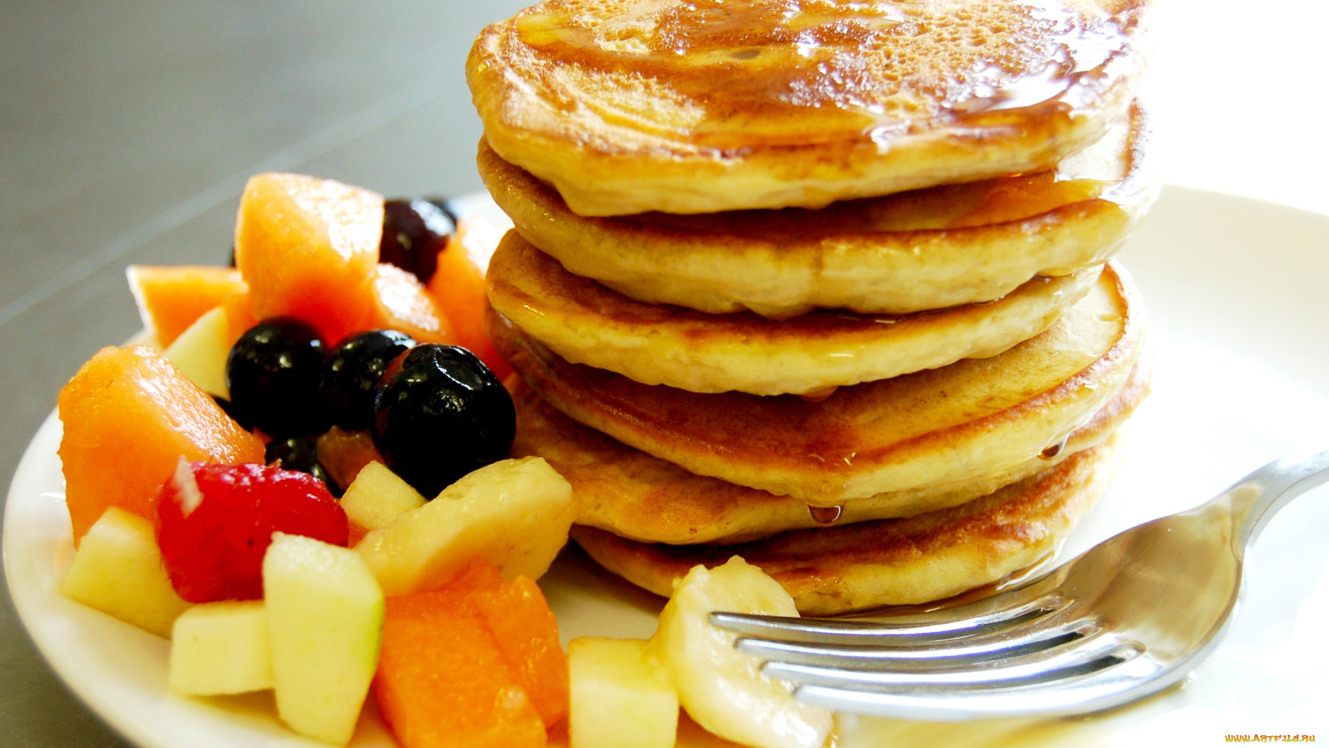 еда, блины, , оладьи, фрукты, оладьи