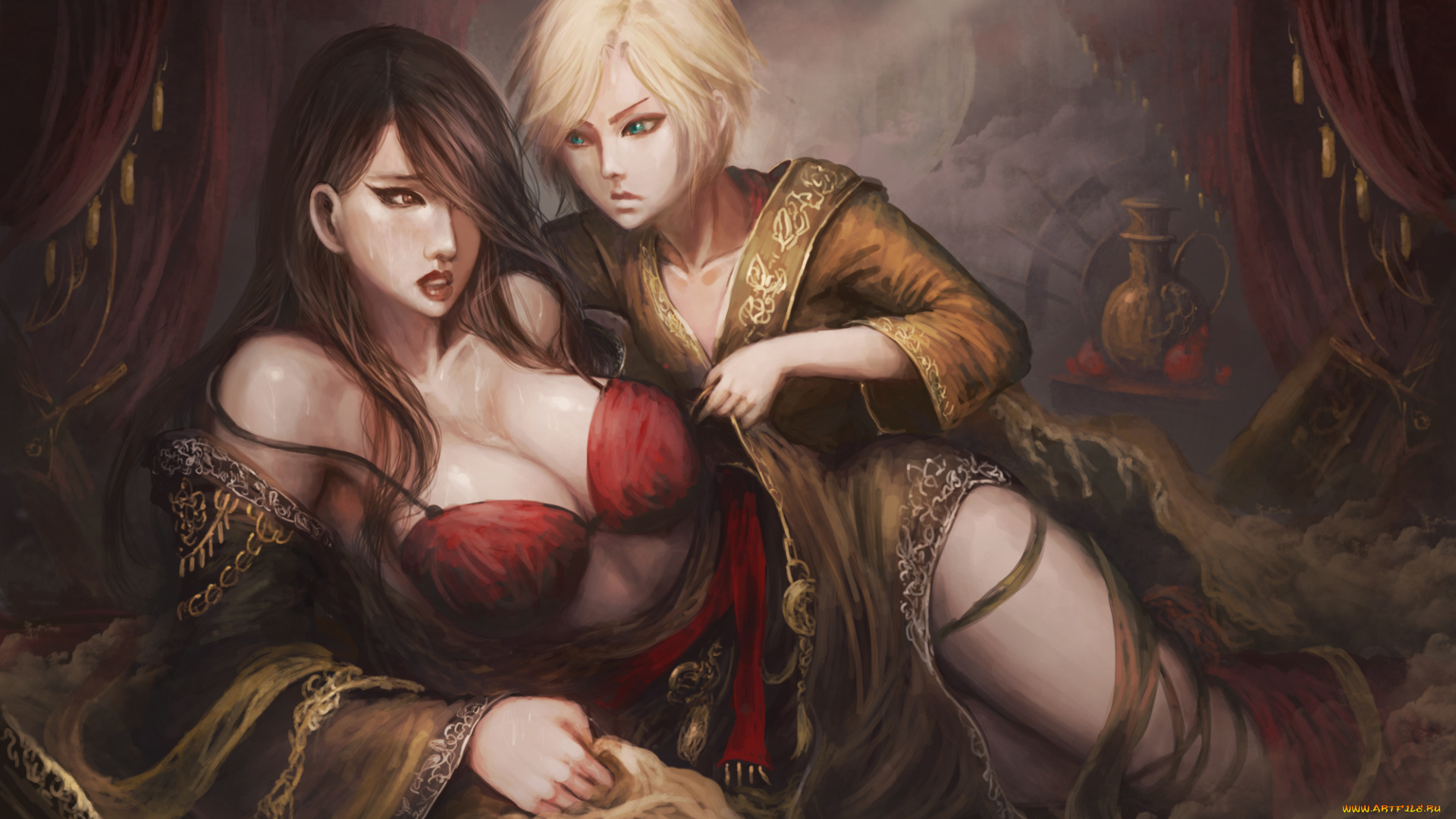 фэнтези, девушки, фон, взгляд