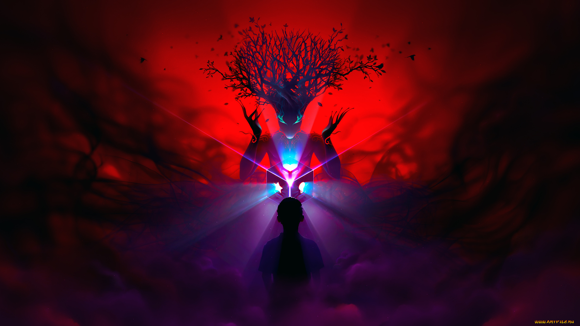 фэнтези, существа, существо, фон, мальчик