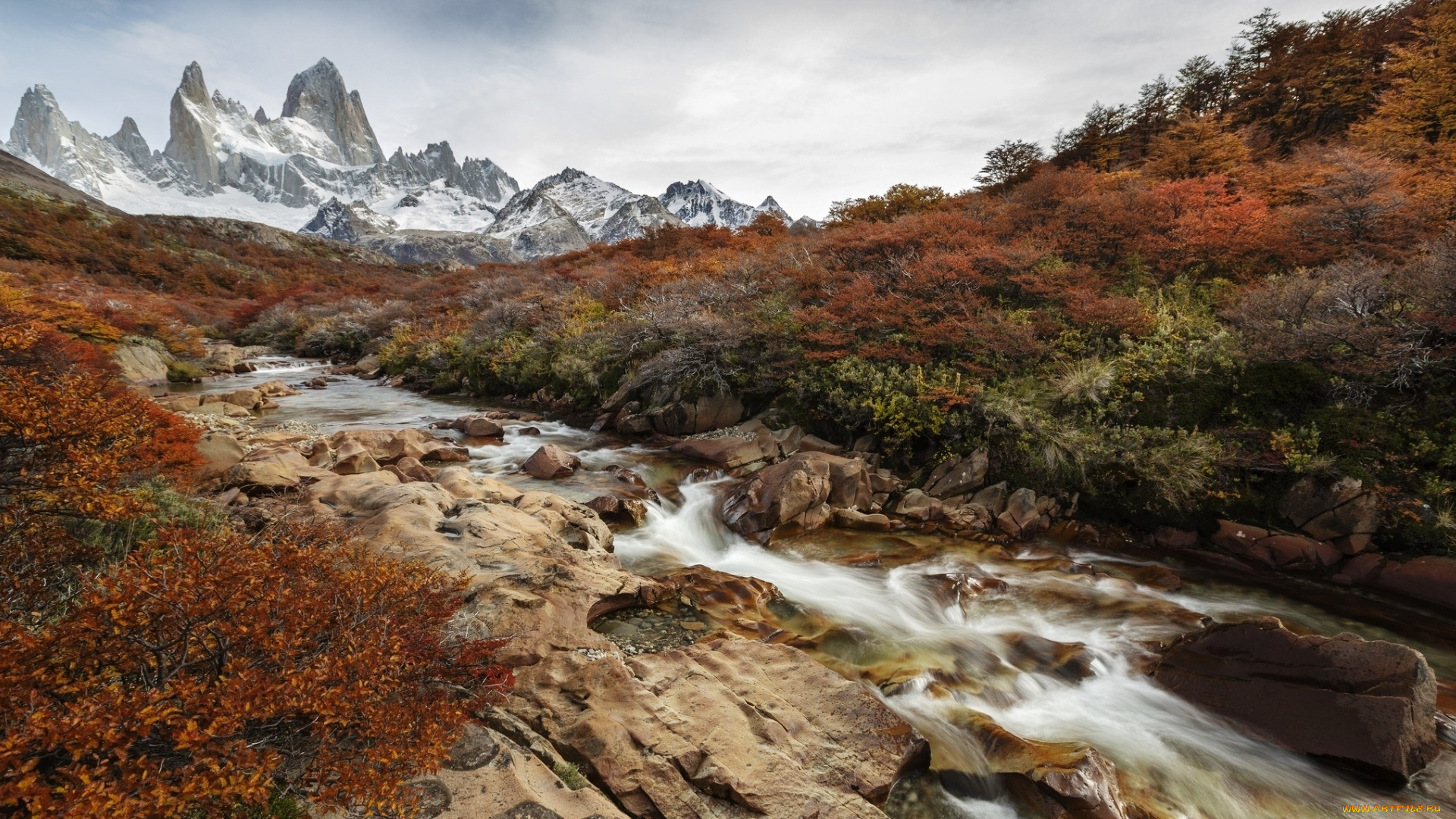 природа, реки, озера, речушка, горы