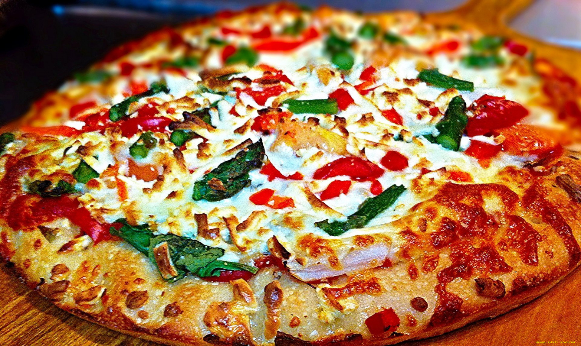 еда, пицца, помидоры