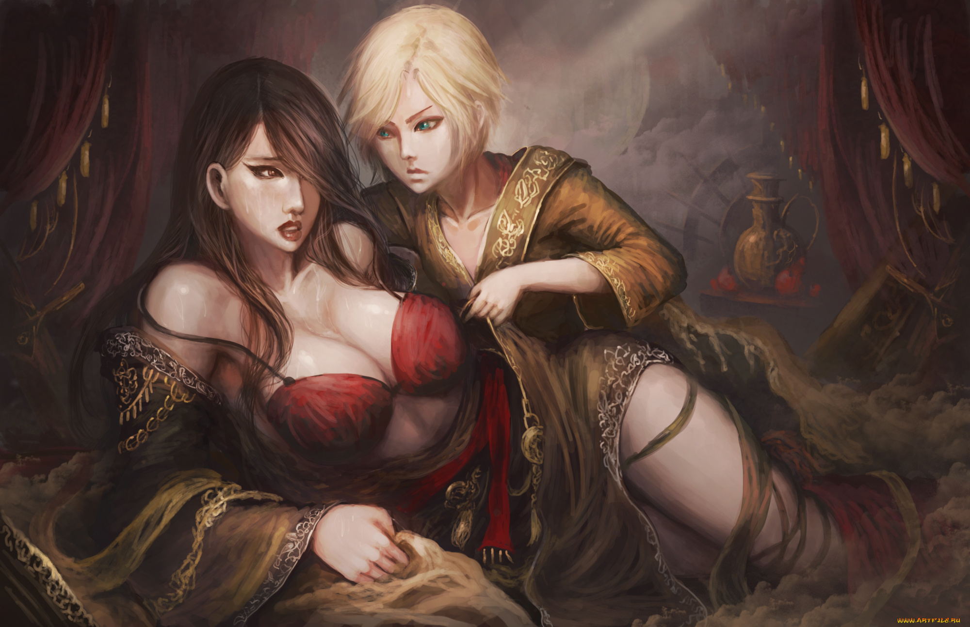 фэнтези, девушки, фон, взгляд