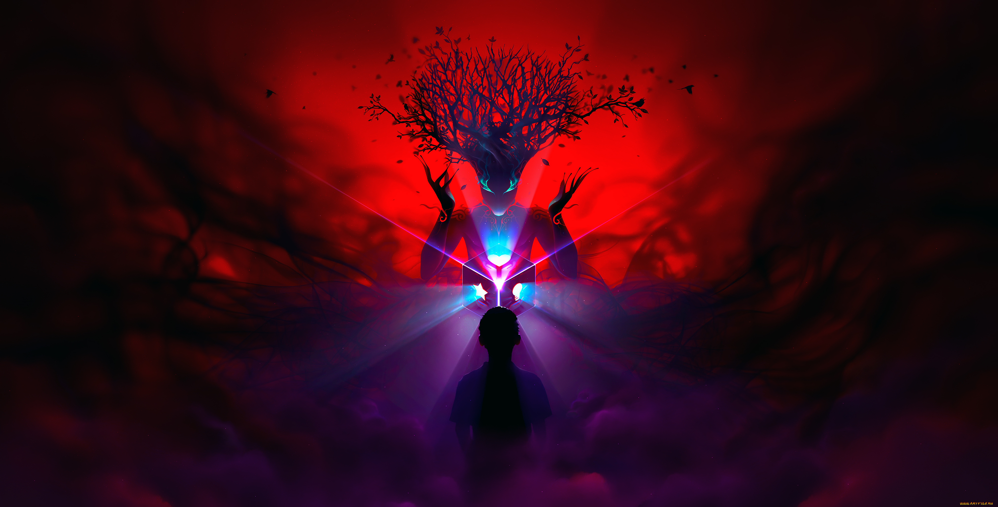 фэнтези, существа, существо, фон, мальчик