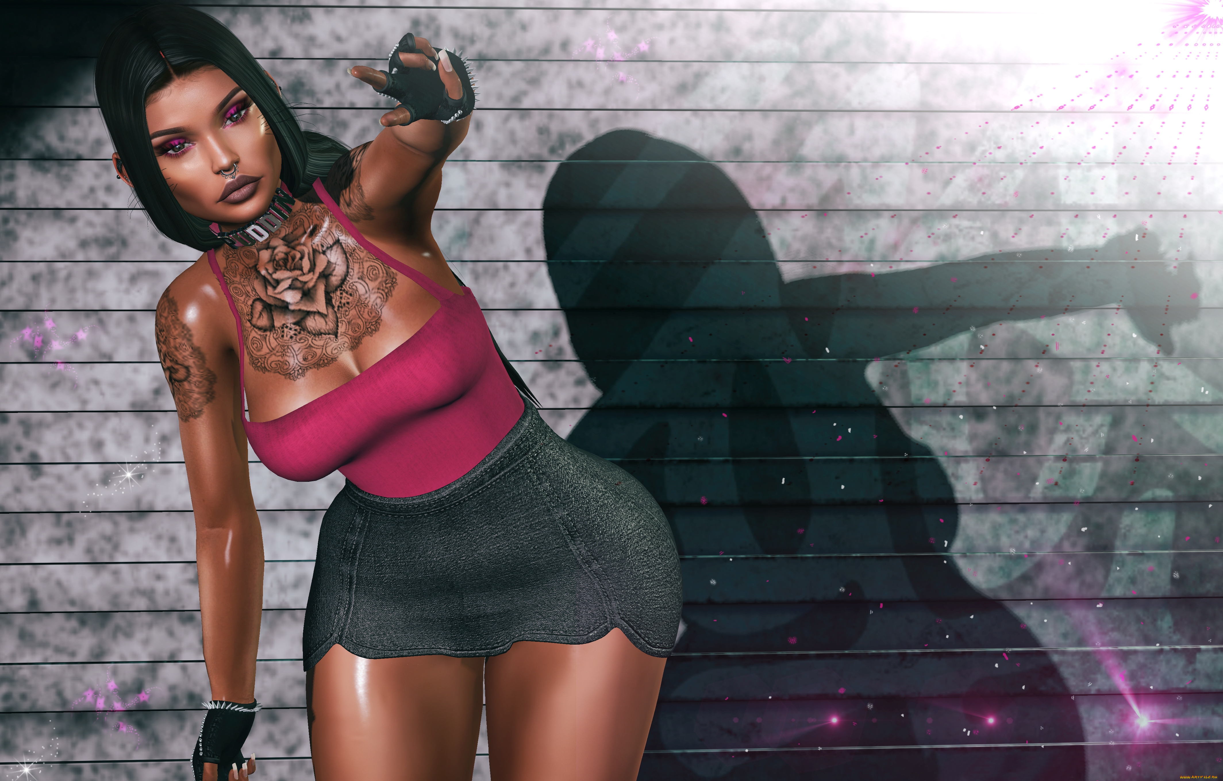 3d, девушка, 3д, графика, люди, , people, тату, девушка, секси