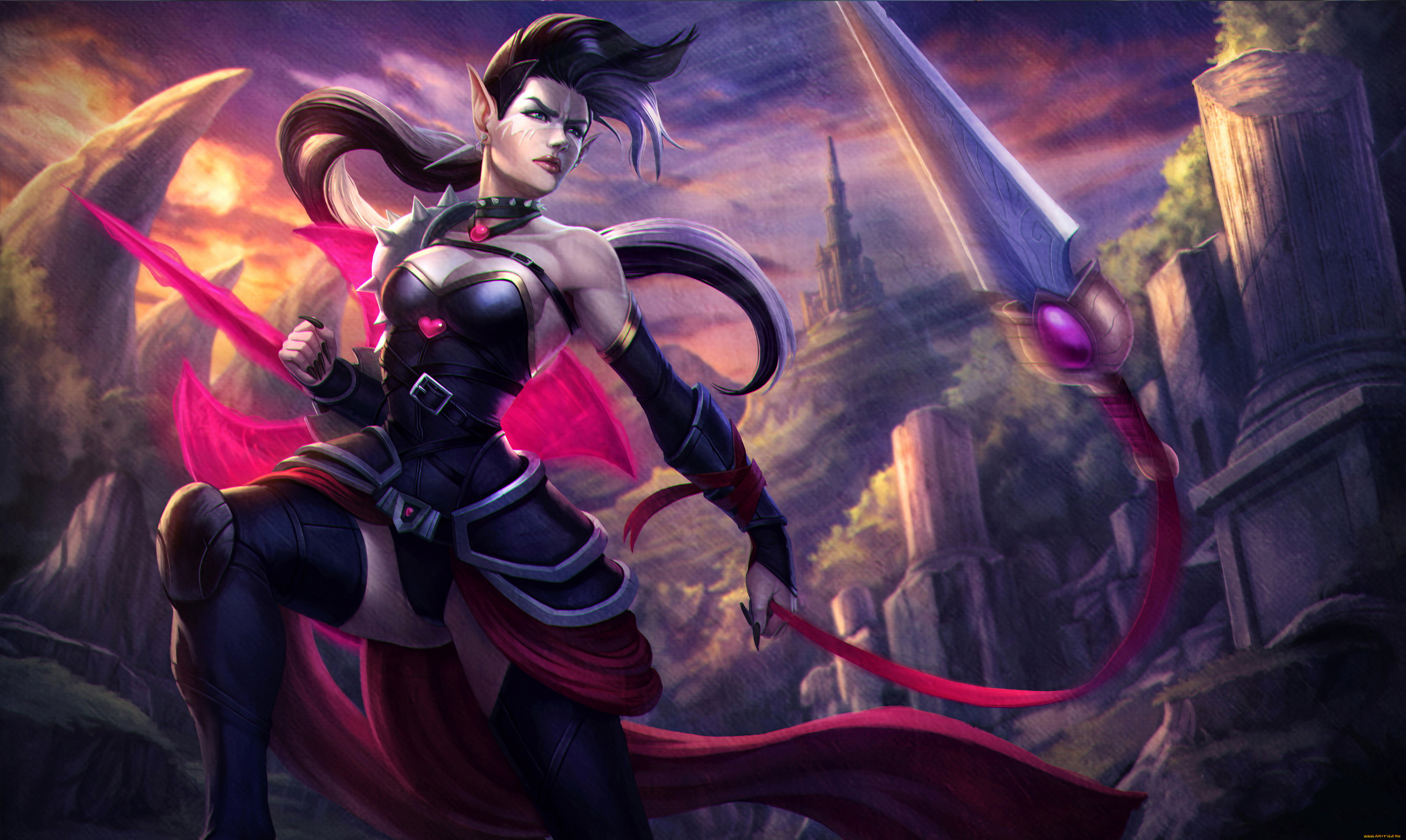 фэнтези, эльфы, эльф, фон, девушка