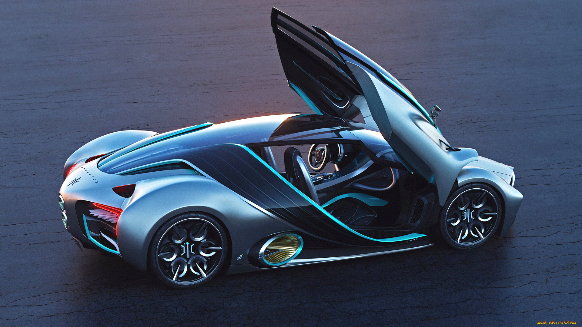 2022, hyperion, xp-1, автомобили, -unsort, hyperion, xp-1, 2022, 4k, вид, сверху, экстерьер, гиперкар, новый, серебряный, xp1, суперкар