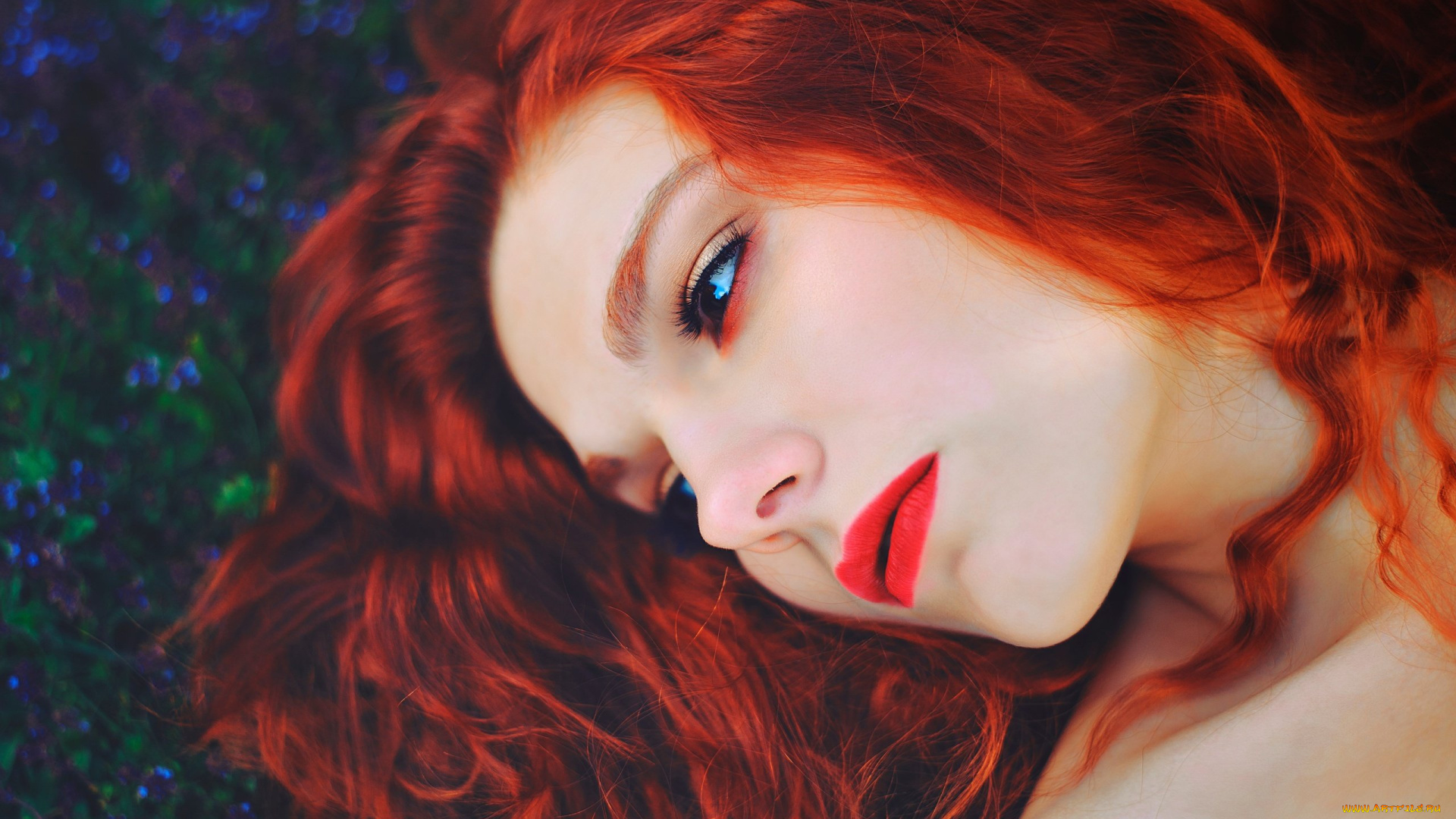 девушки, -, лица, , портреты, девушка, модель, красотка, рыжеволосая, лицо, портрет, макияж, причёска