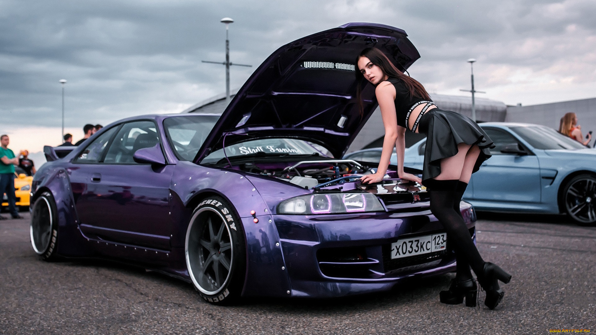 автомобили, -авто, с, девушками, nissan, skyline