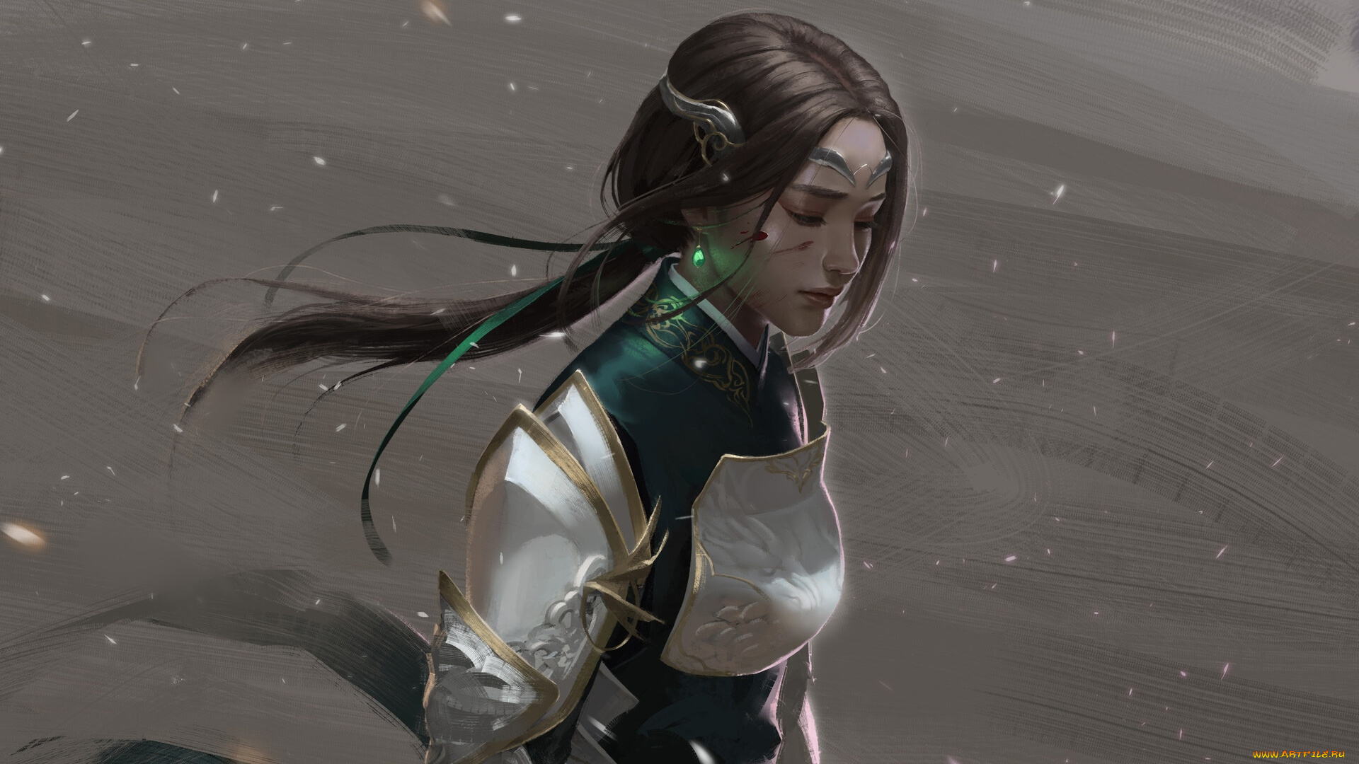 фэнтези, девушки, девушка, искры, ветер