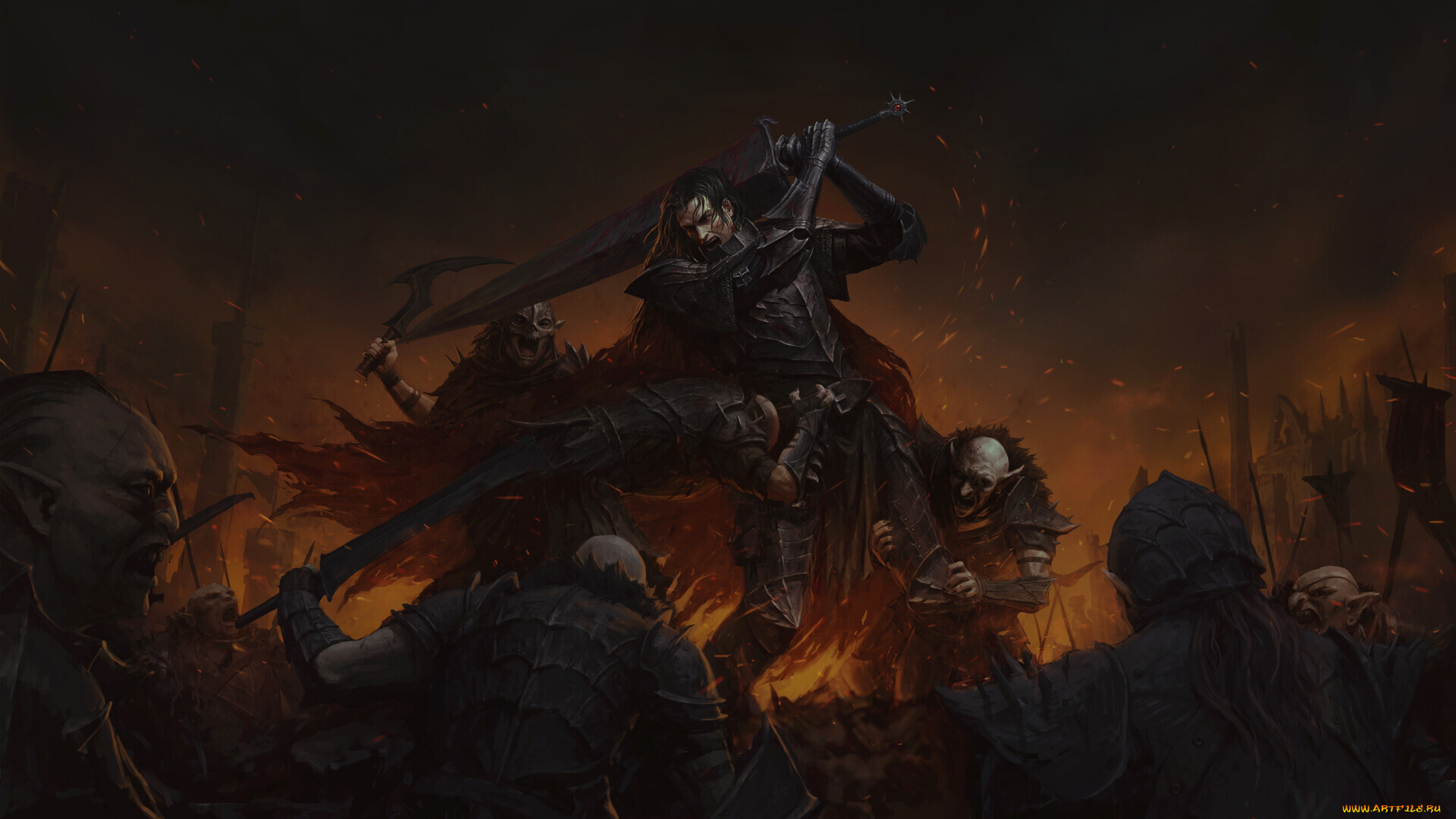 фэнтези, люди, темное, фэньези, сражение