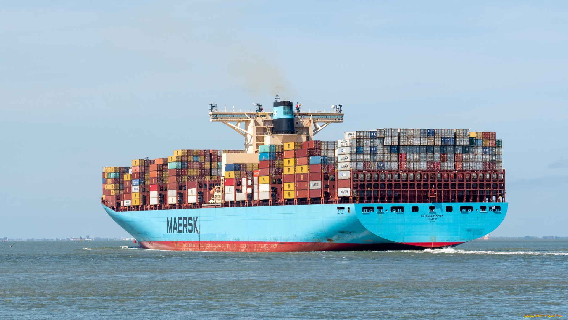 корабли, грузовые, суда, контейнеровоз