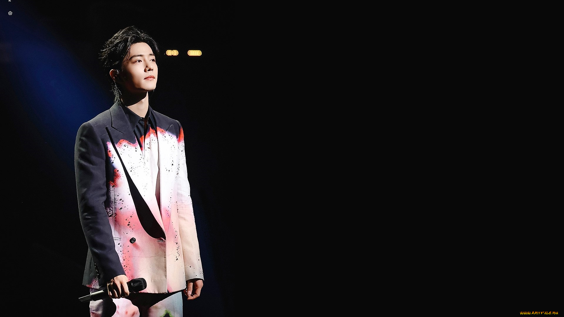 мужчины, xiao, zhan, актер, костюм, микрофон