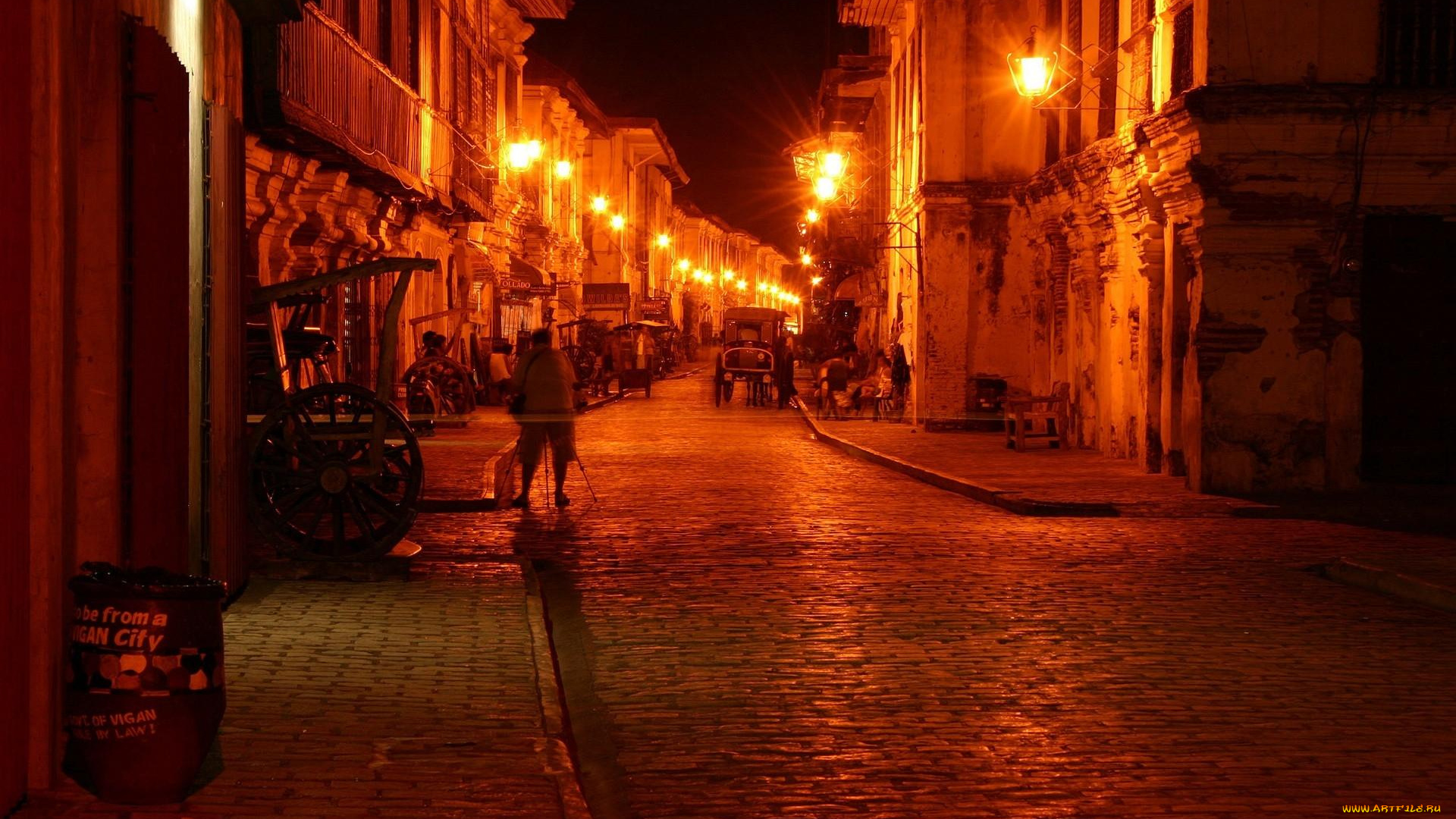 города, огни, ночного, new, orleans, louisiana