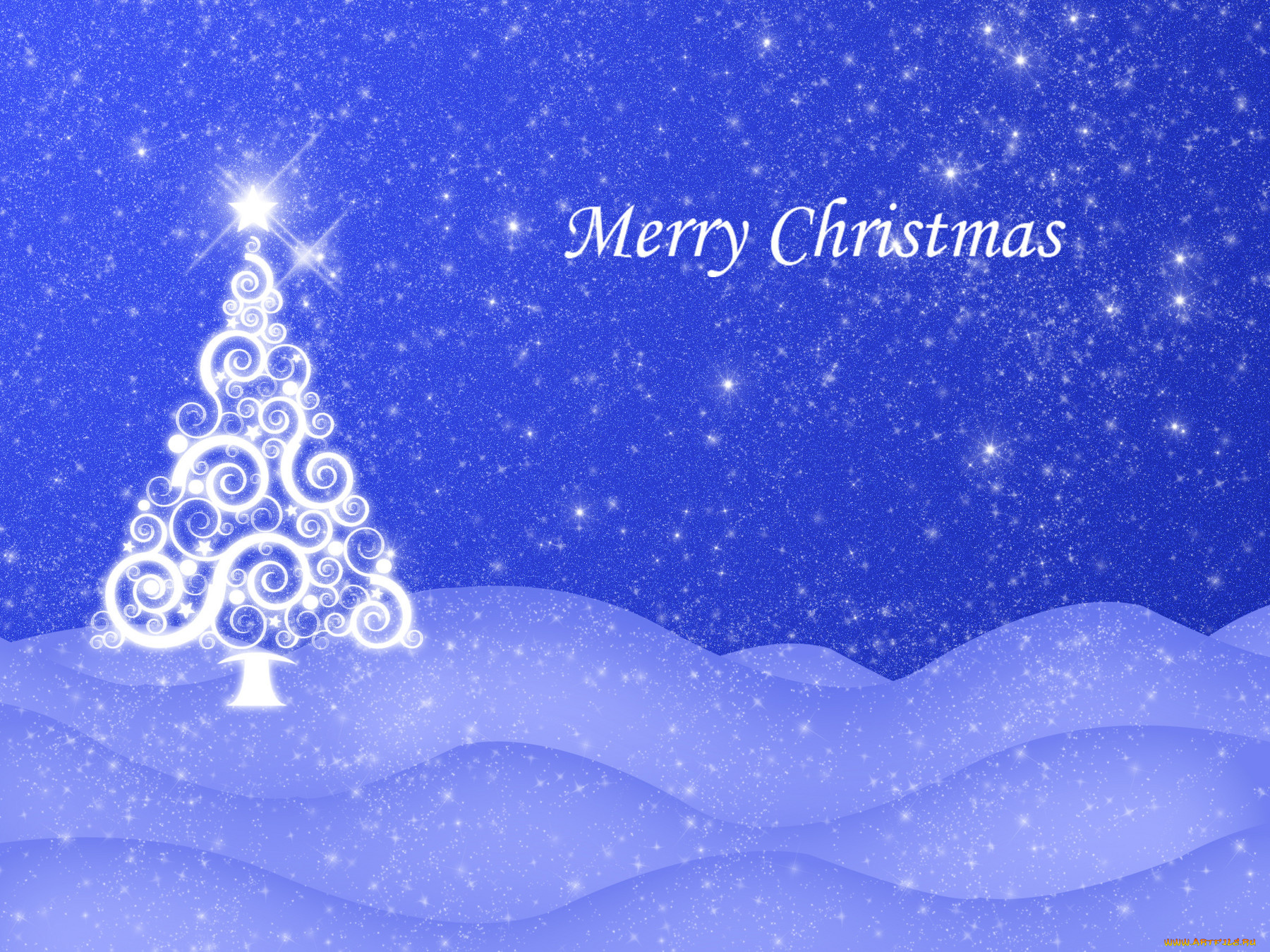 праздничные, векторная, графика, новый, год, снег, звёзды, ночь