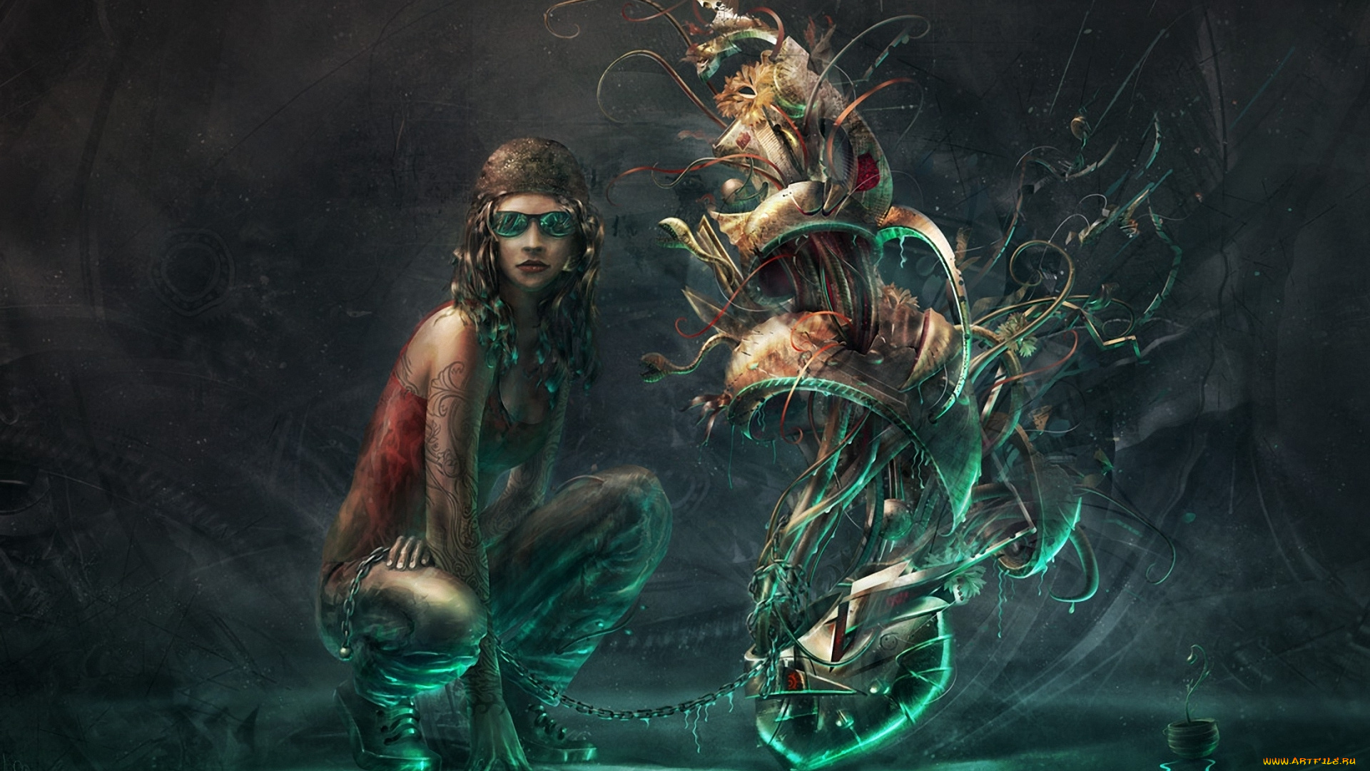 фэнтези, девушки, цепь