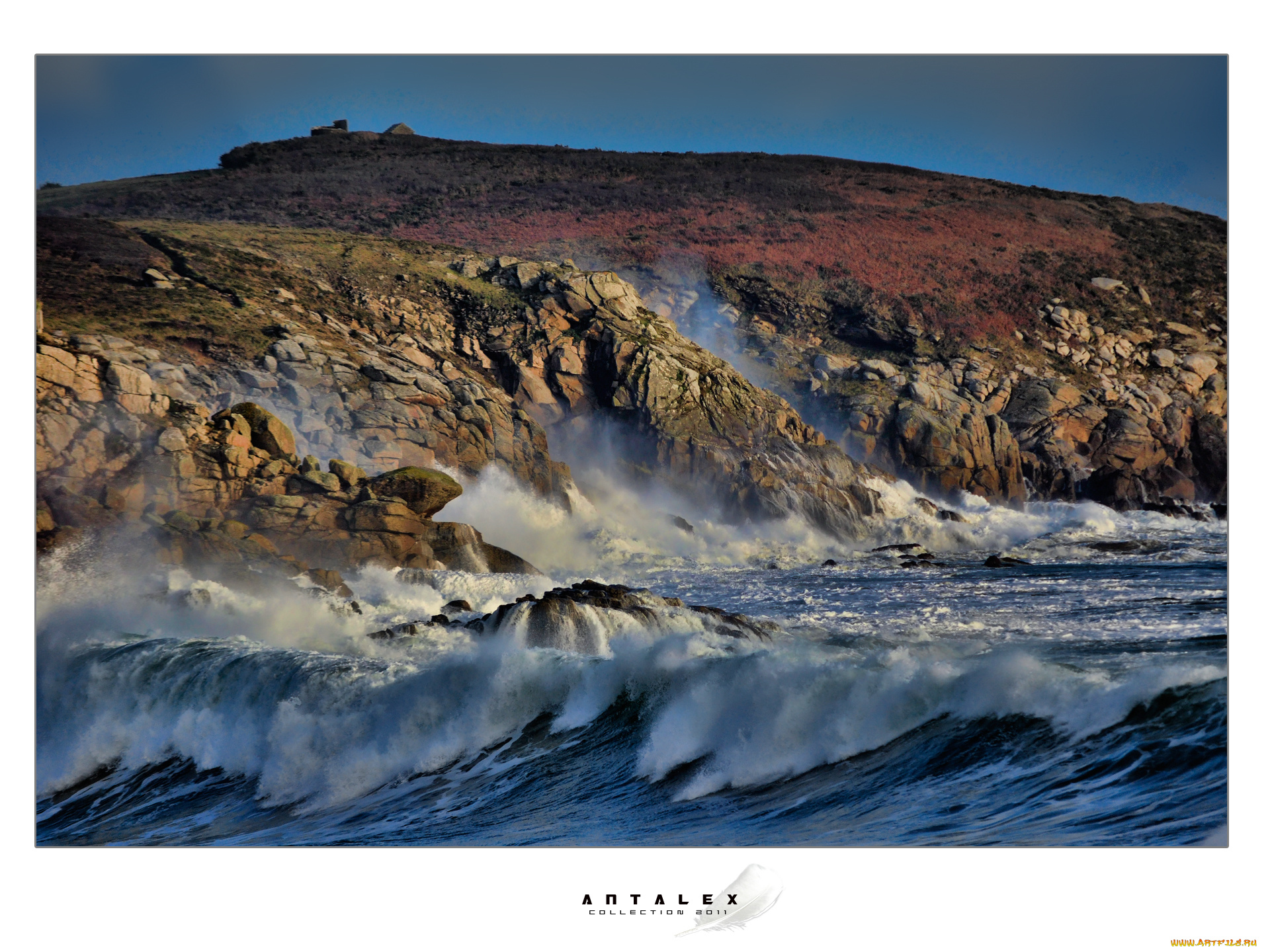 природа, побережье, прибой, волны, камни